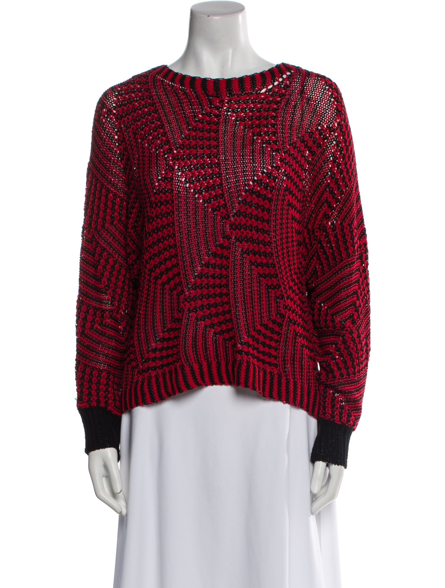 Alberto Makali Striped Bateau Neckline Sweater