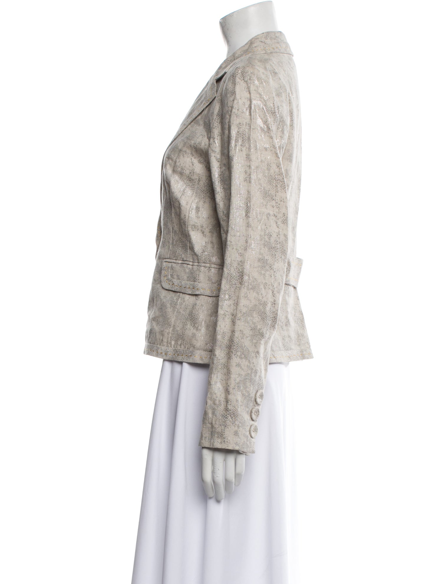 Alberto Makali Linen Printed Blazer