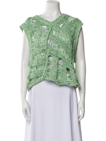 Aisling Camps Tops Printed V-Neck Crop Top M