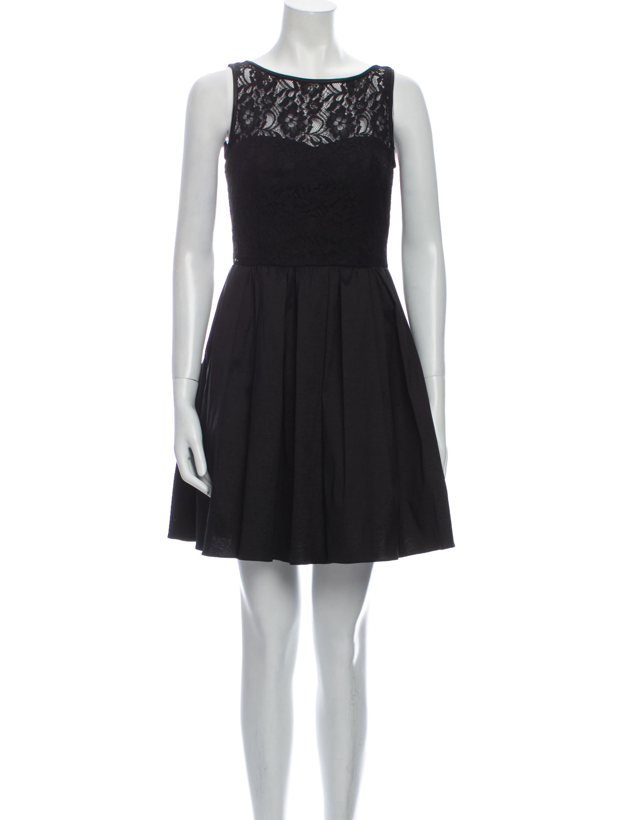 Aidan Mattox Bateau Neckline Mini Dress