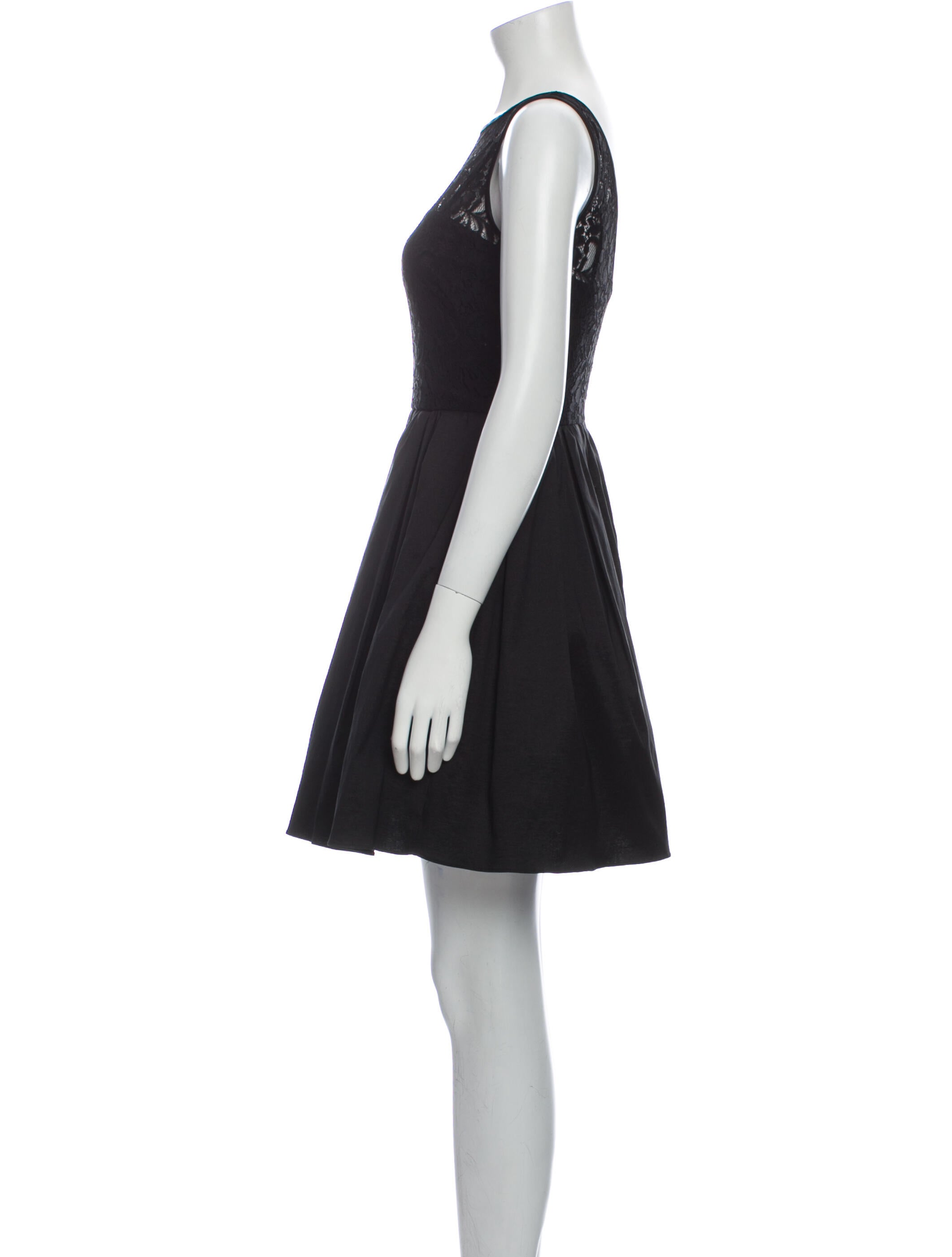 Aidan Mattox Bateau Neckline Mini Dress