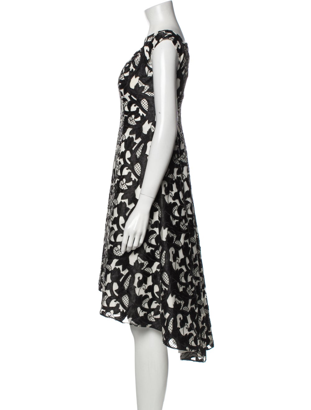 Aidan Mattox A-Line Dress Black & White Printed L… - image 2