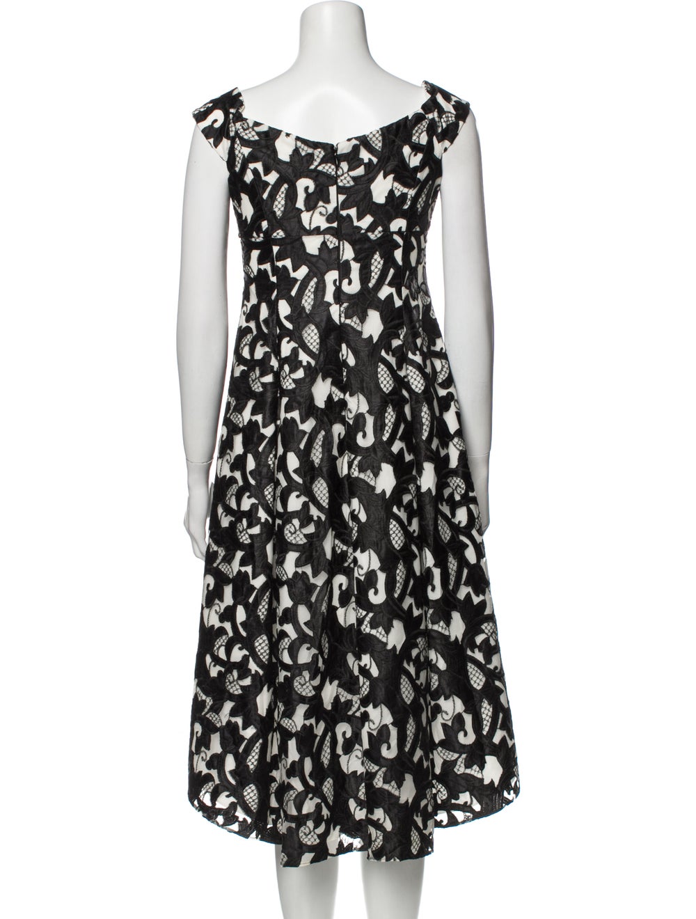 Aidan Mattox A-Line Dress Black & White Printed L… - image 3