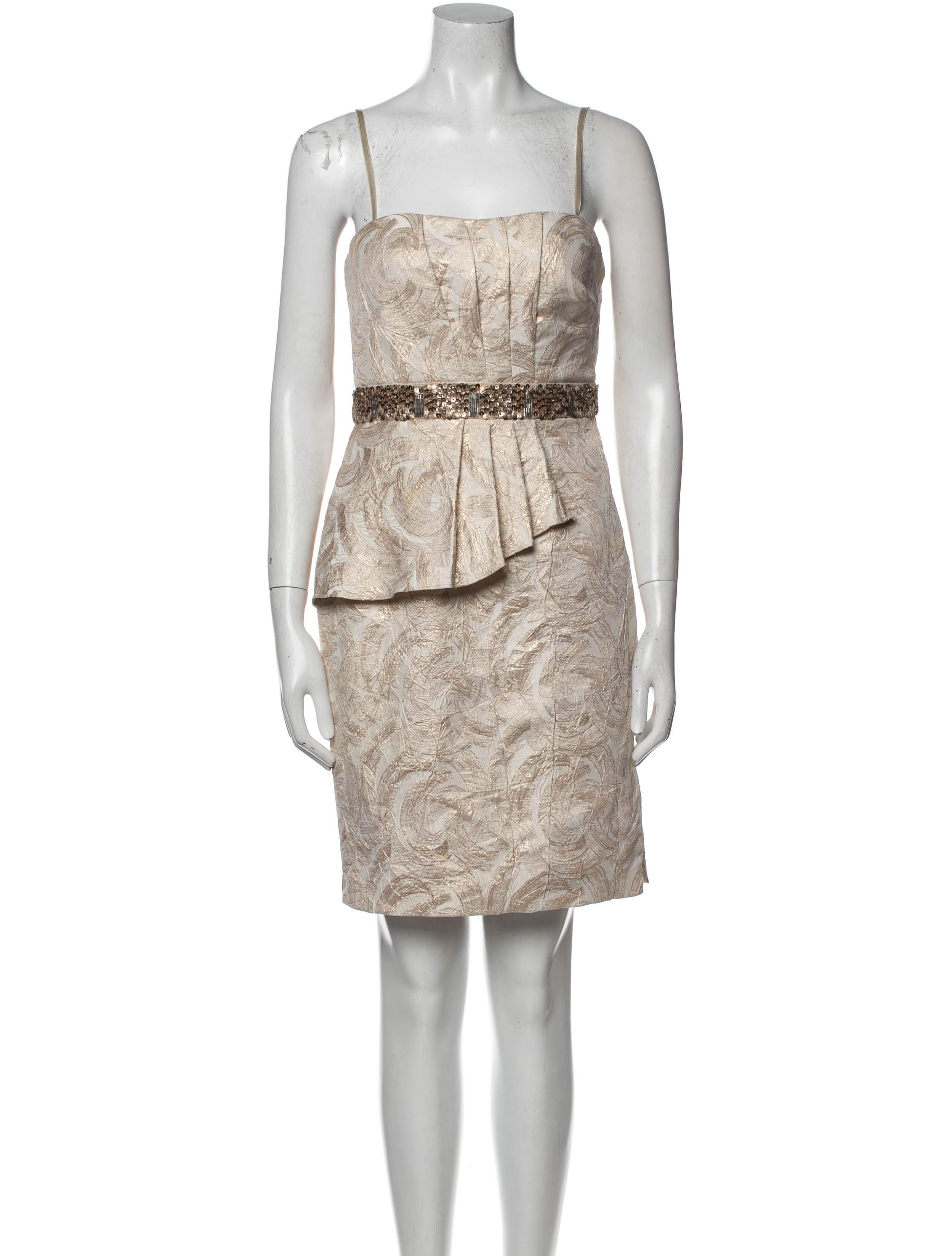 Aidan Mattox Square Neckline Knee-Length Dress