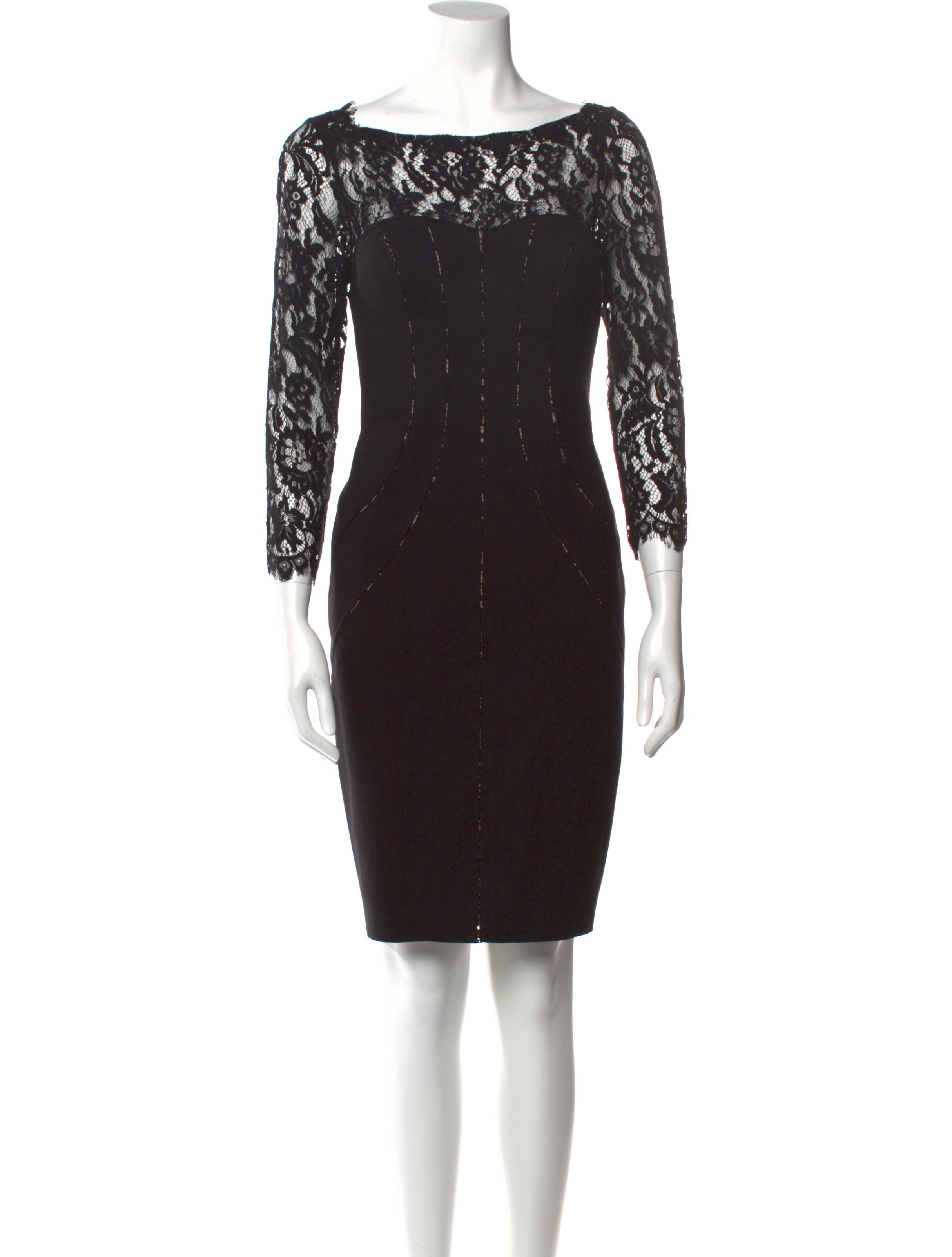 Aidan Mattox Bateau Neckline Knee-Length Dress