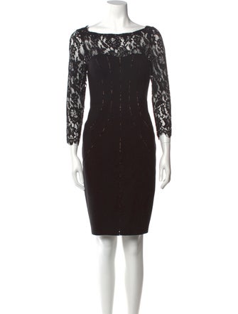 Aidan Mattox Bateau Neckline Knee-Length Dress