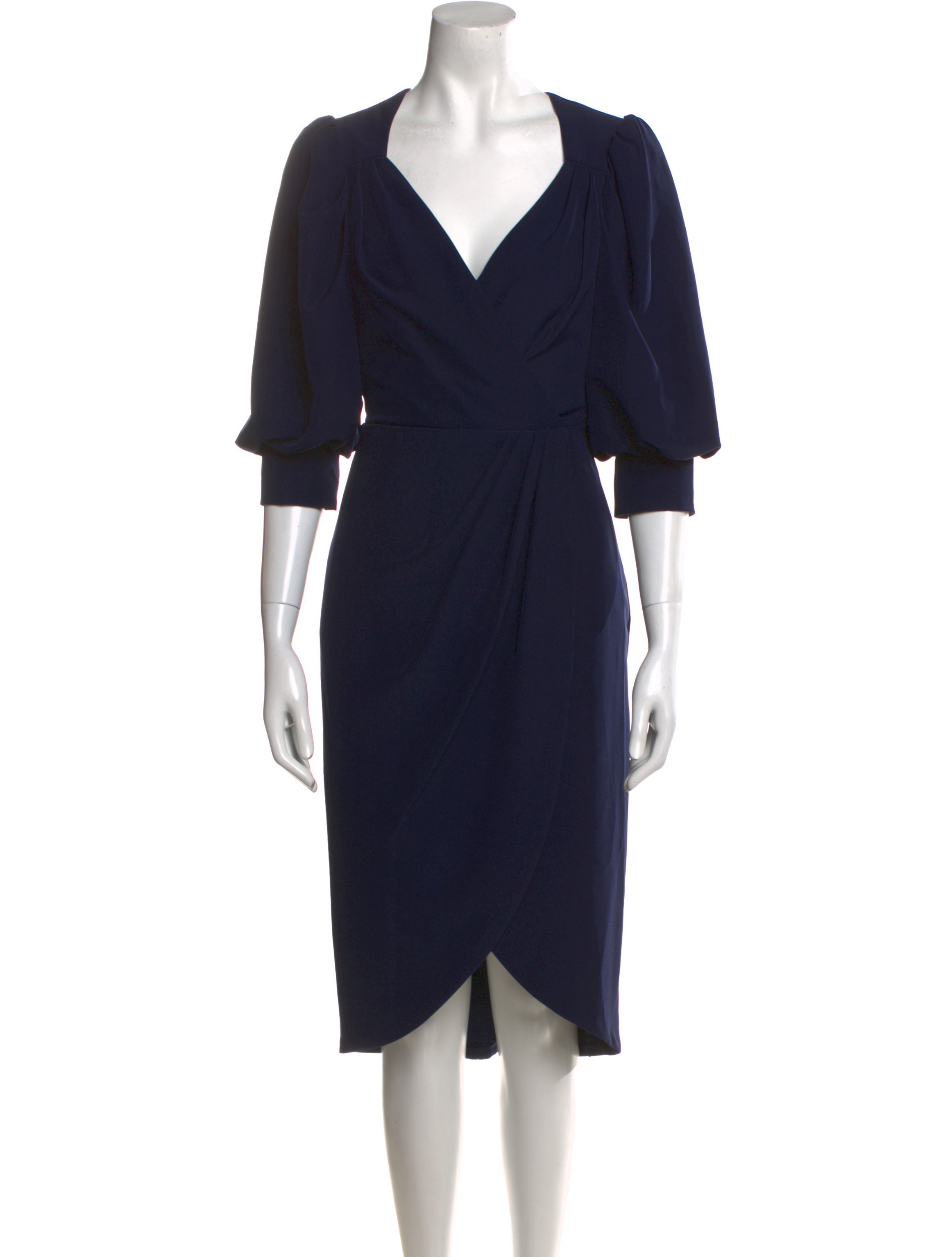 Aidan Mattox V-Neck Midi Length Dress