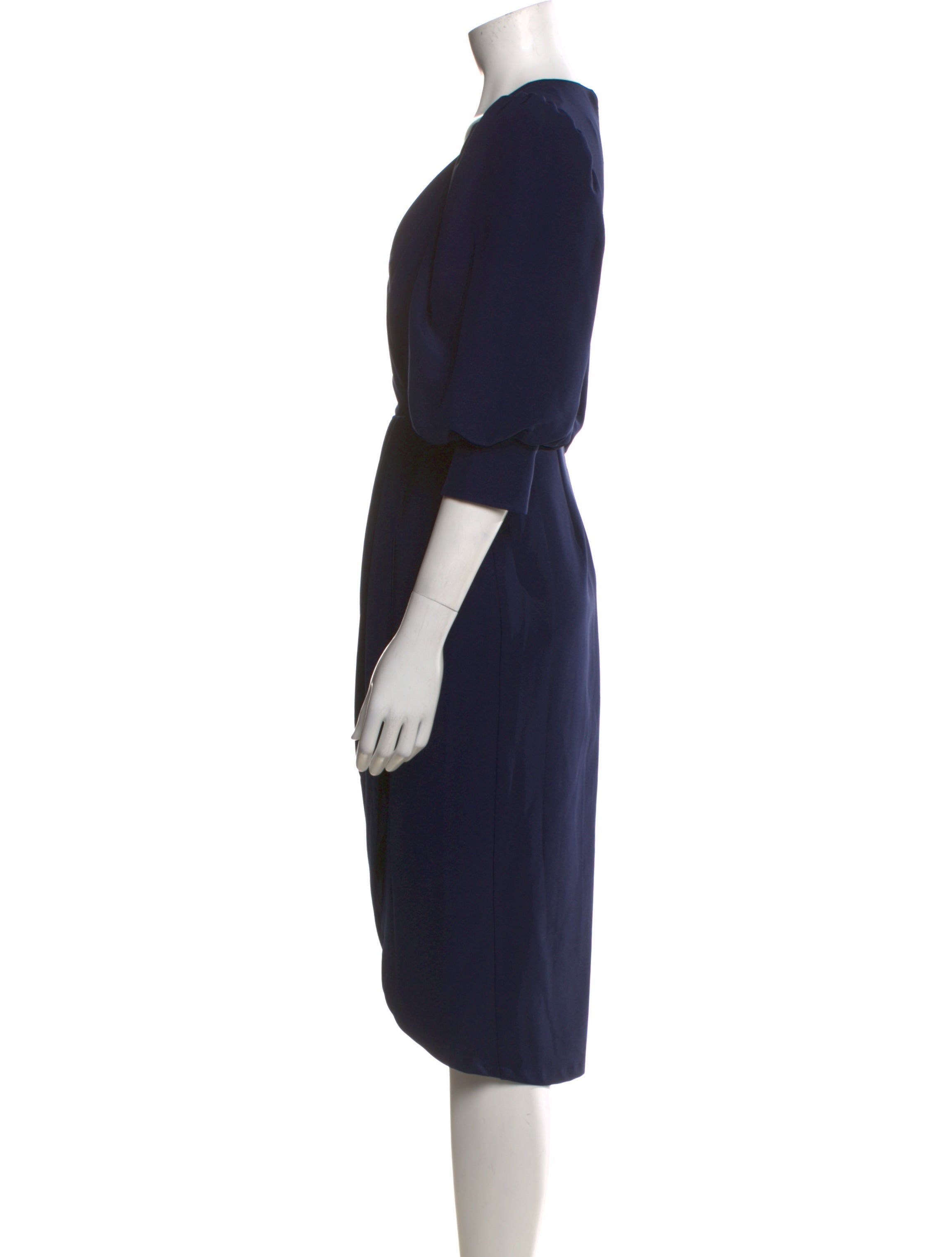 Aidan Mattox V-Neck Midi Length Dress