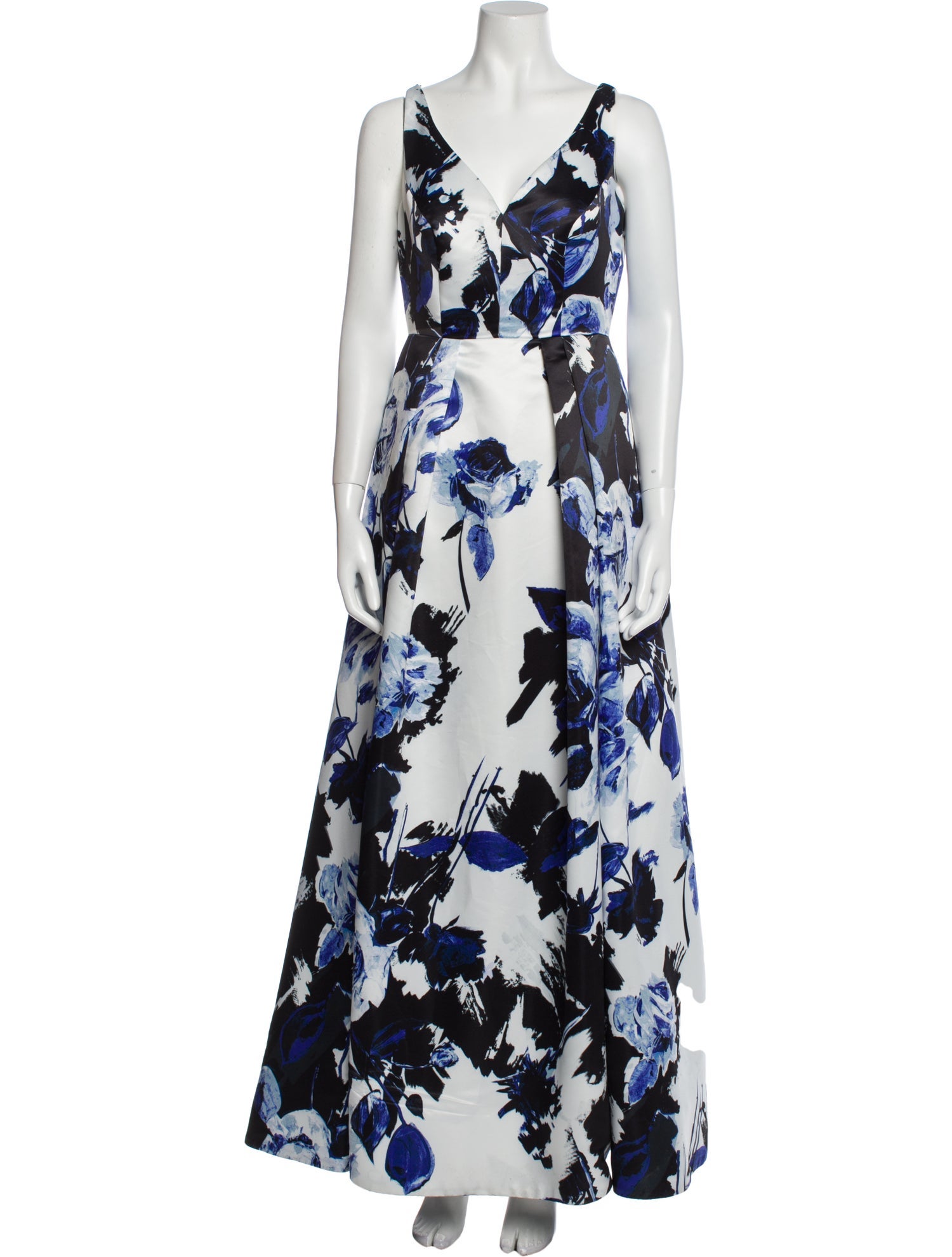 Aidan Mattox Floral Print Long Dress - Blue Dresses, Clothing - WAIDA25872  | The RealReal