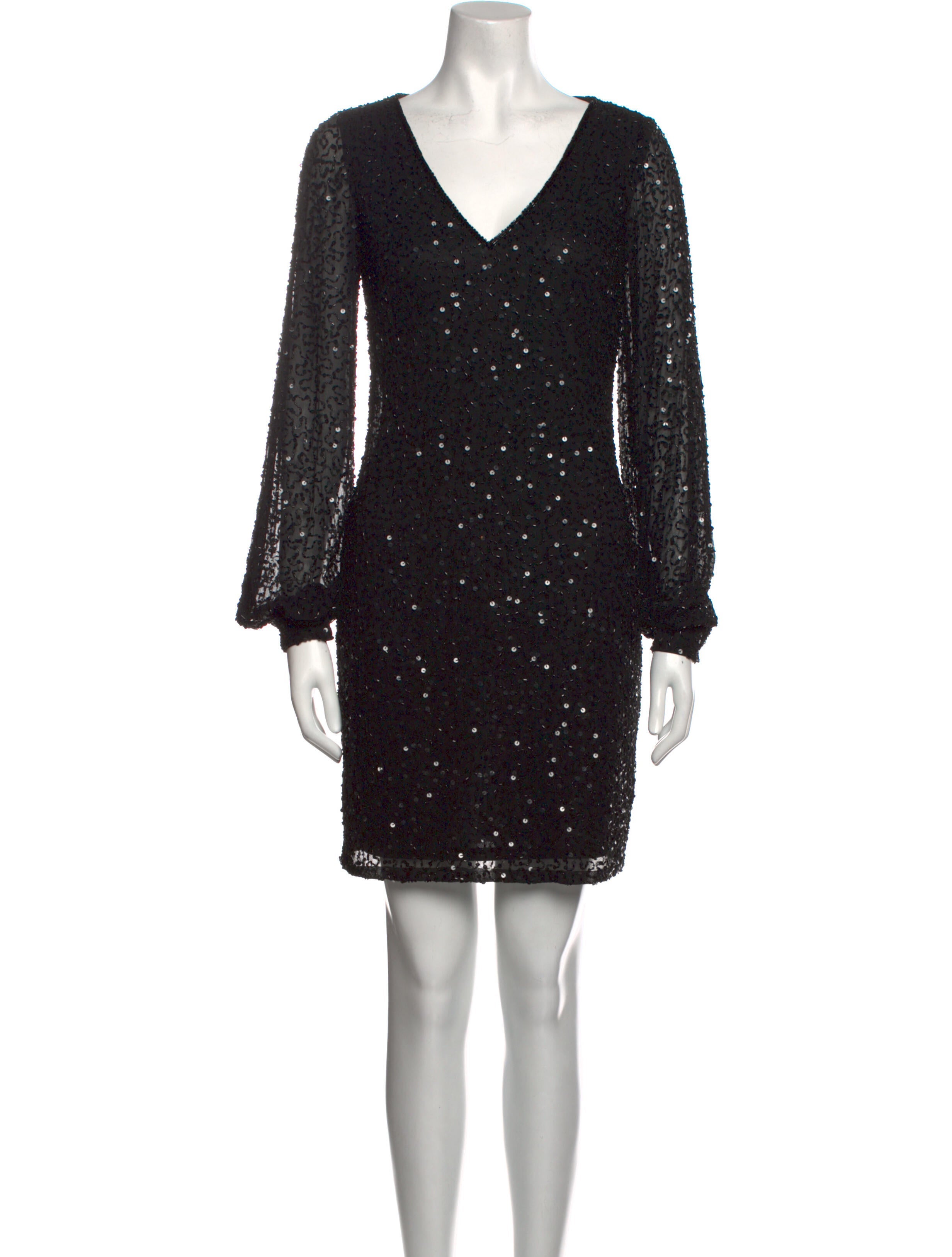 Aidan Mattox V-Neck Mini Dress