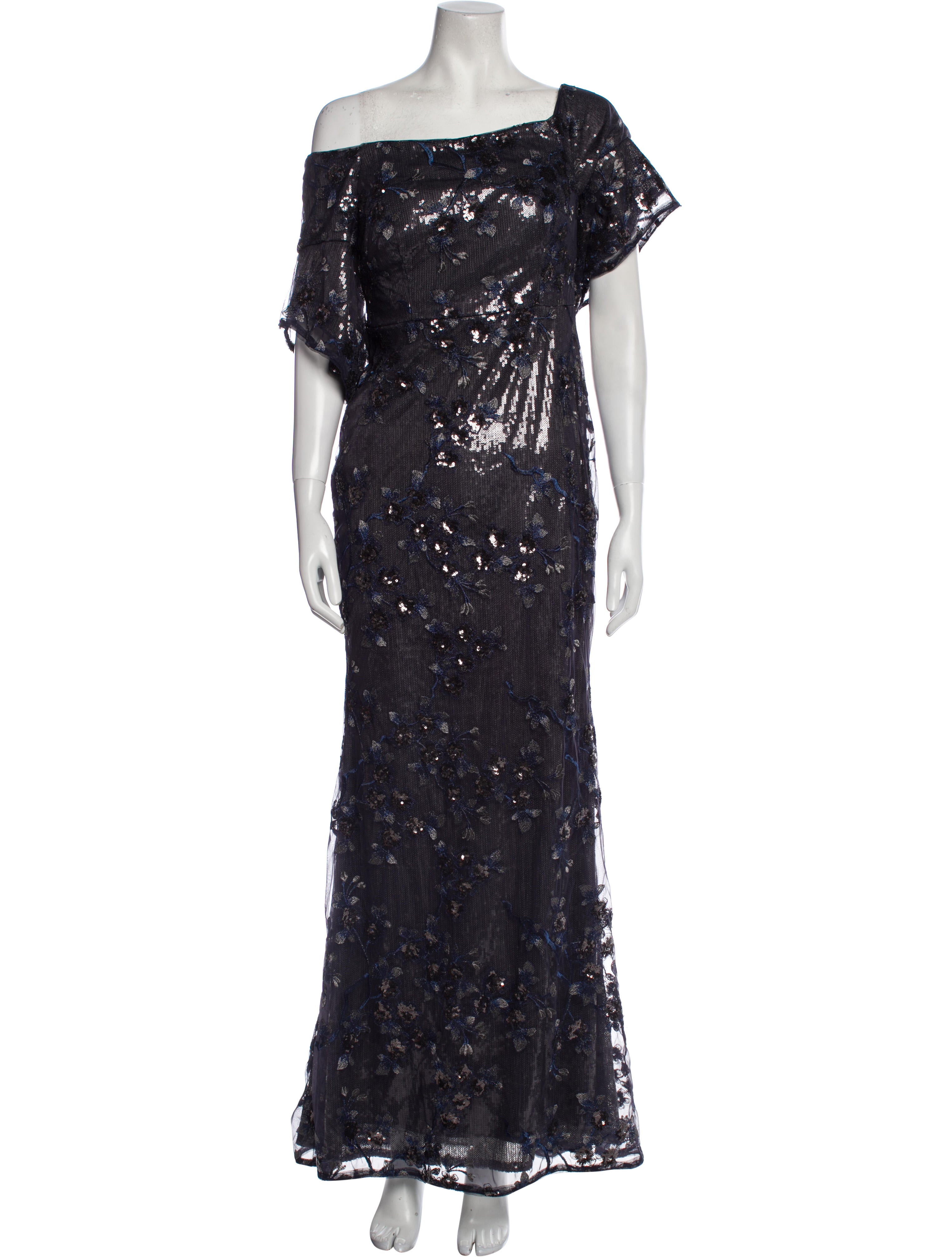 Aidan Mattox Printed Long Dress