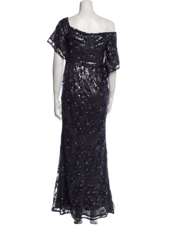 Aidan Mattox Printed Long Dress