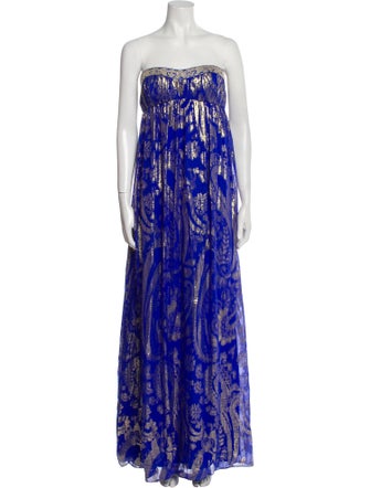Aidan Mattox Silk Long Dress
