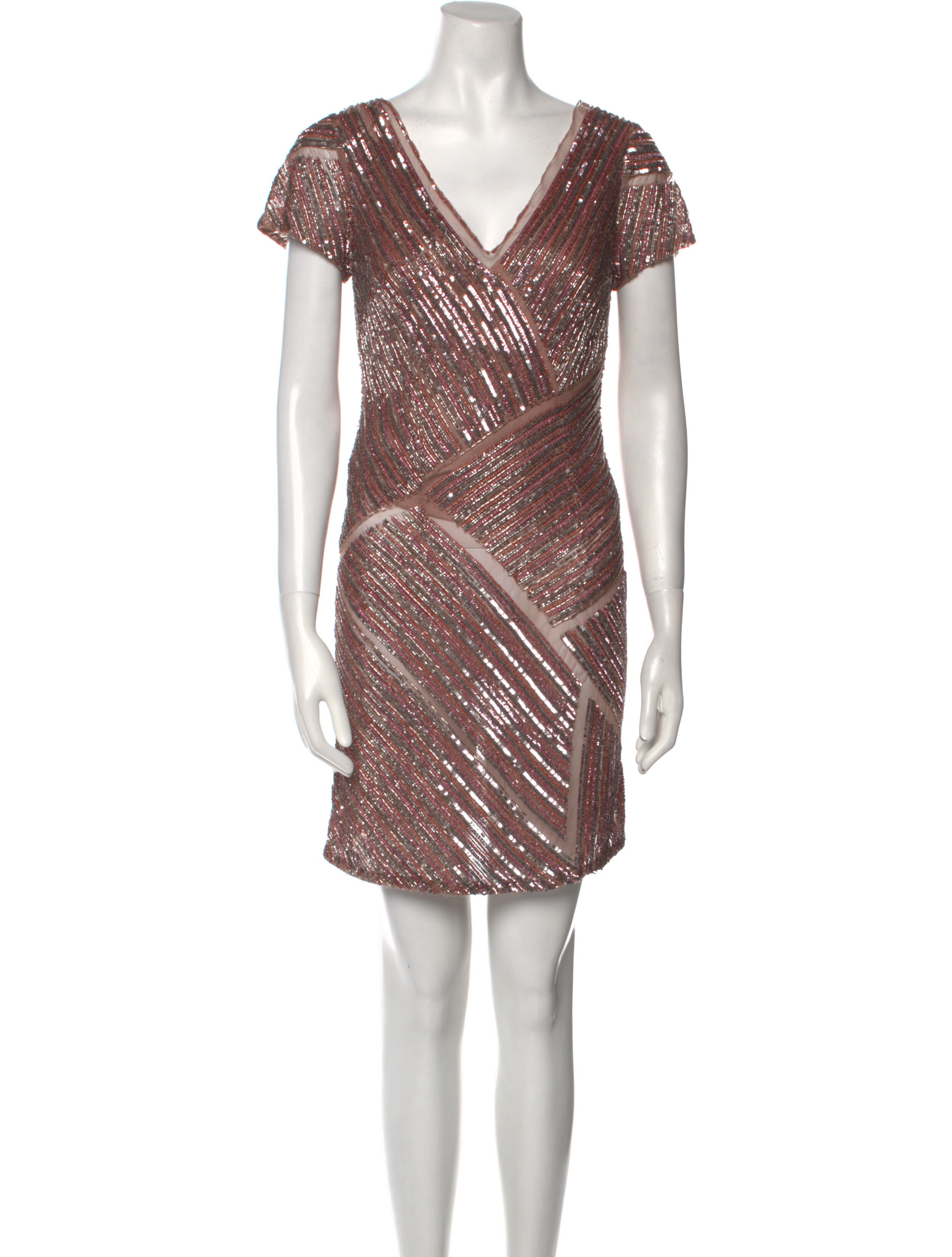 Aidan Mattox Striped Mini Dress