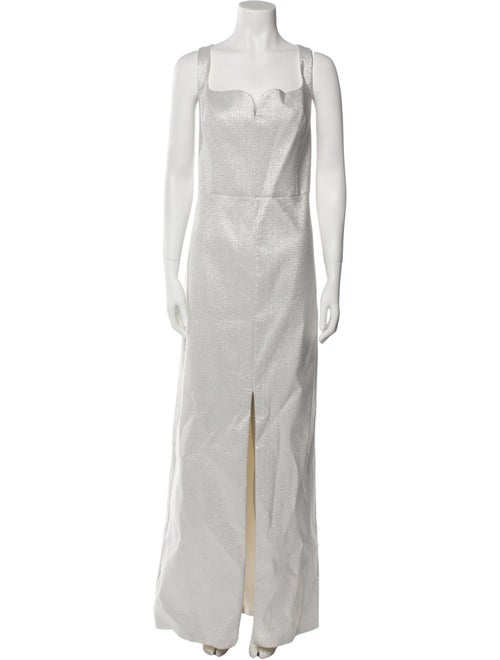 Aidan Mattox Square Neckline Long Dress