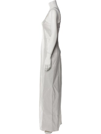 Aidan Mattox Square Neckline Long Dress