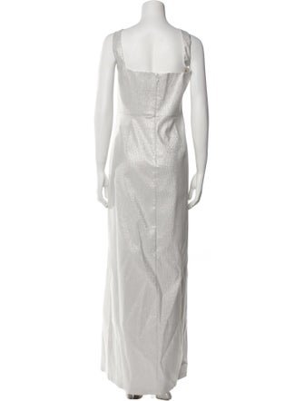 Aidan Mattox Square Neckline Long Dress