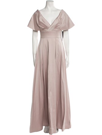 Aidan Mattox V-Neck Long Dress