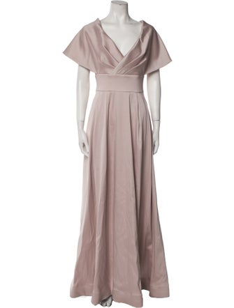 Aidan Mattox V-Neck Long Dress
