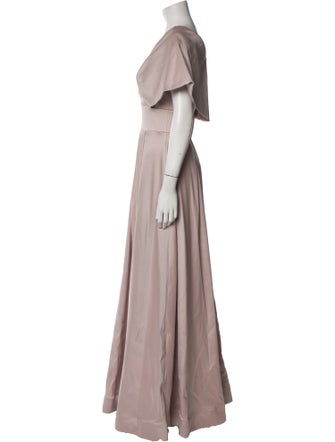 Aidan Mattox V-Neck Long Dress