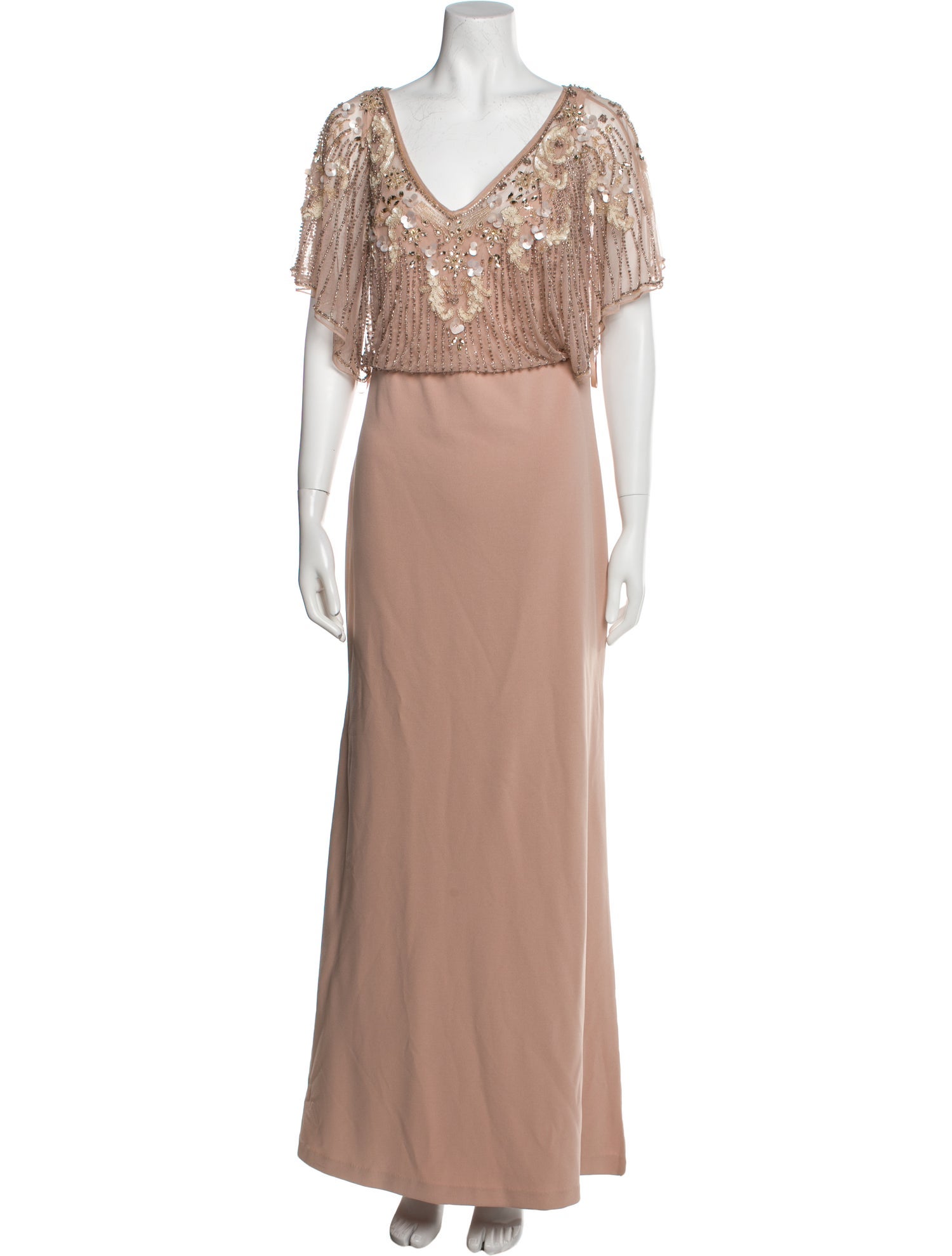 Aidan Mattox V-Neck Long Dress