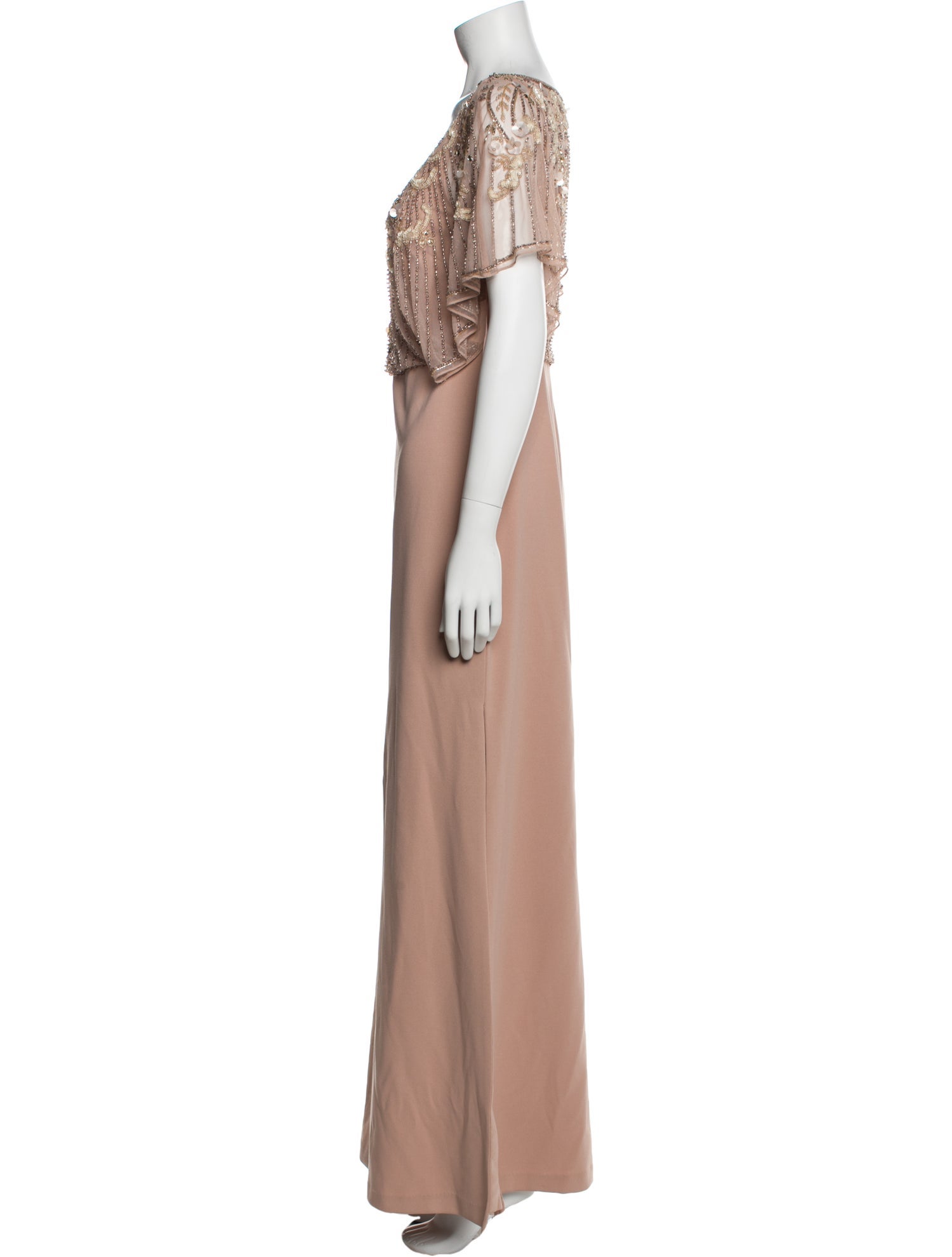 Aidan Mattox V-Neck Long Dress