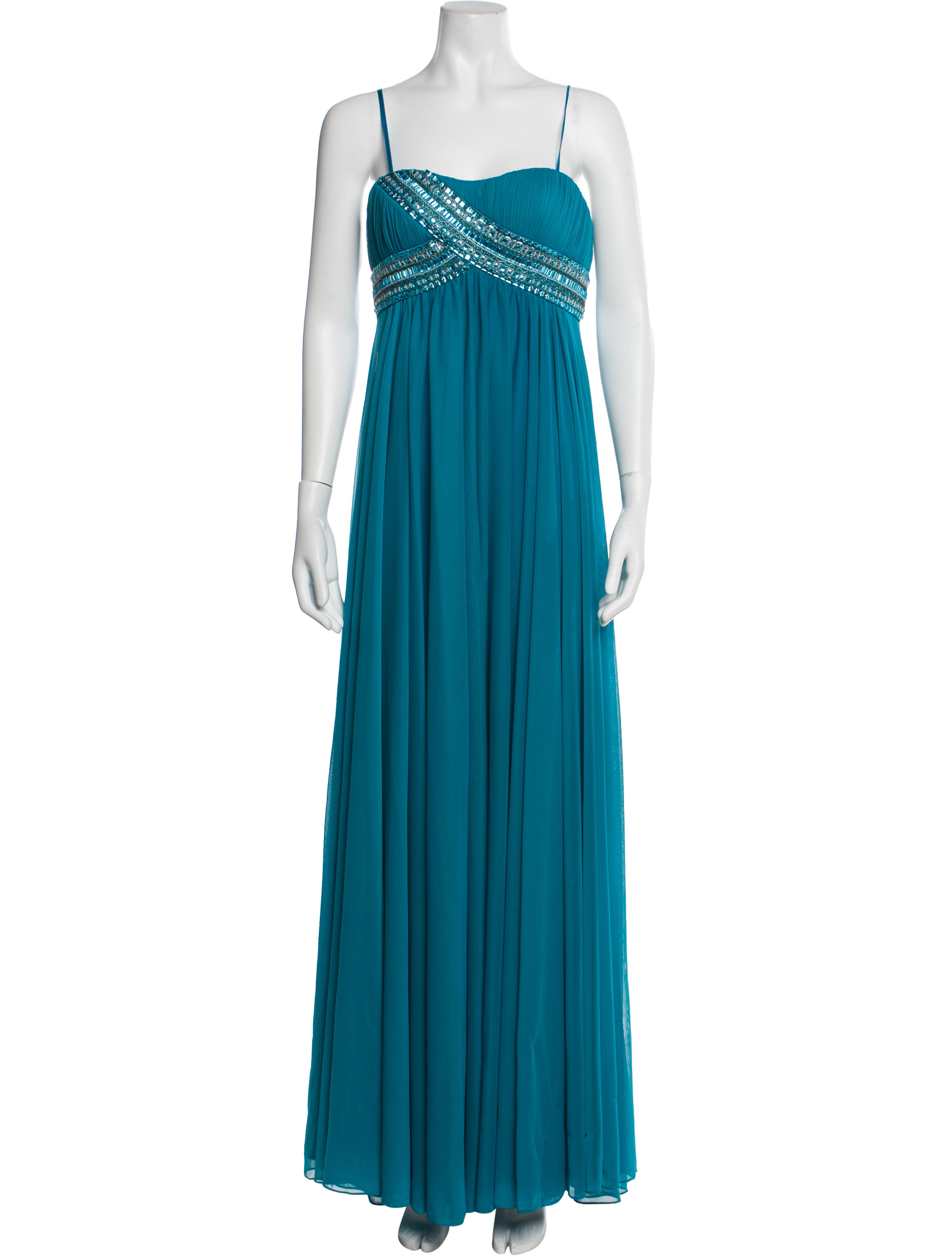 Aidan Mattox Square Neckline Long Dress