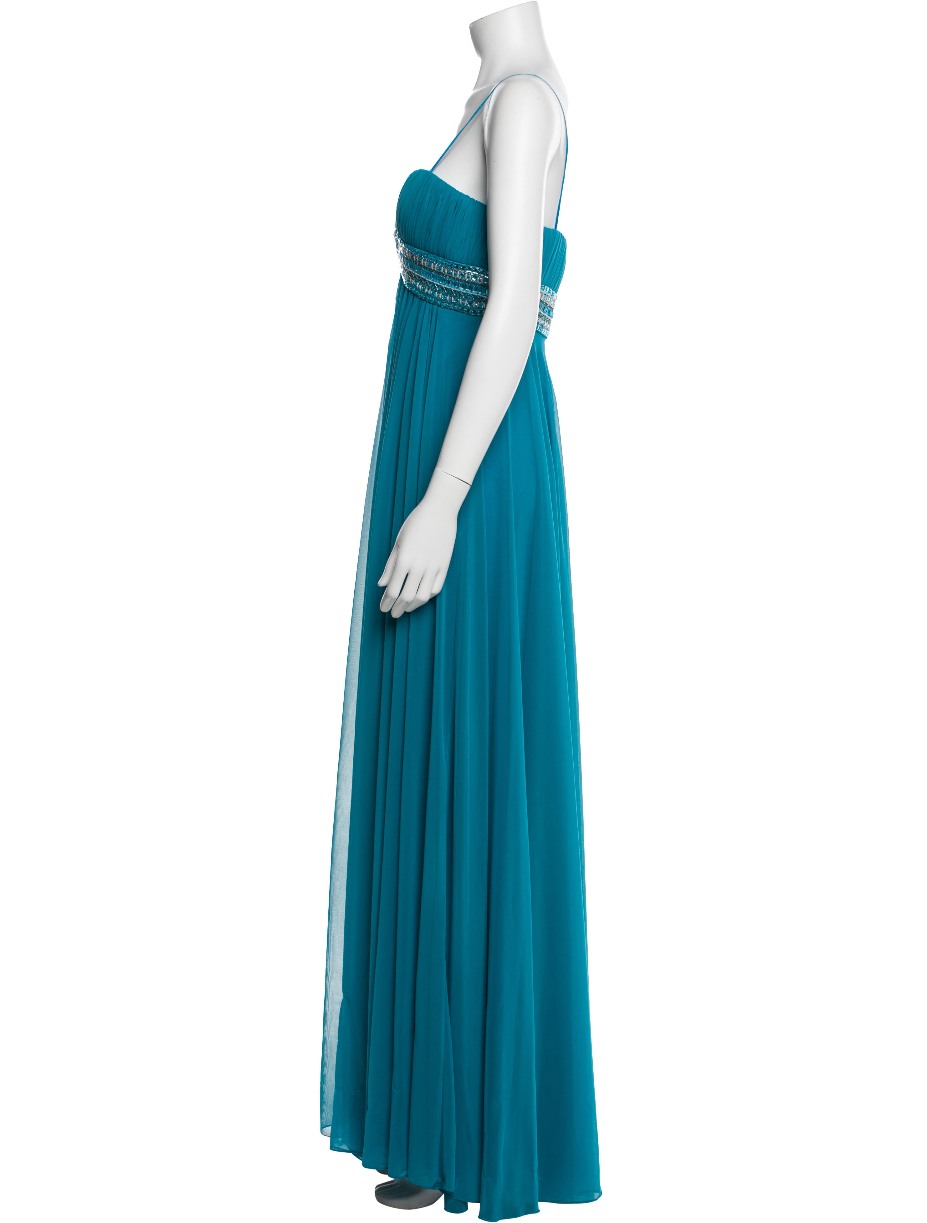 Aidan Mattox Square Neckline Long Dress