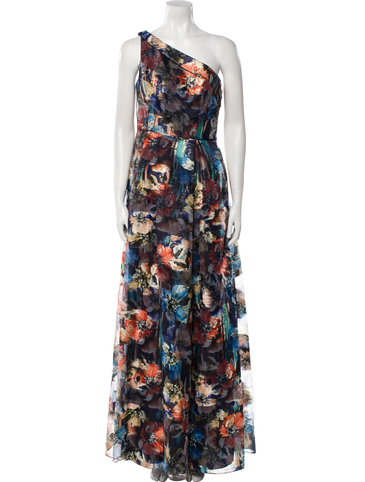 Aidan Mattox Floral Print Long Dress w/ Tags