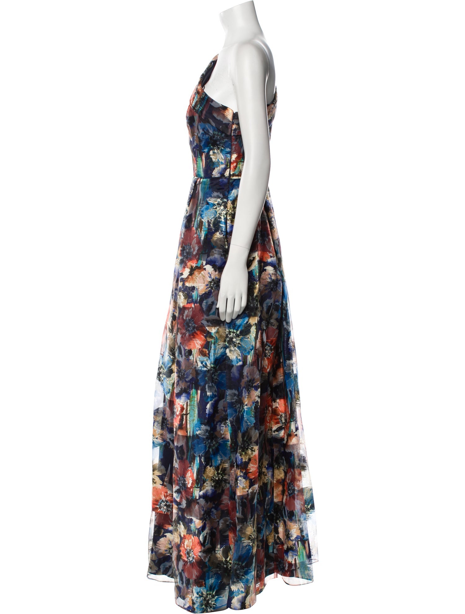 Aidan Mattox Floral Print Long Dress w/ Tags