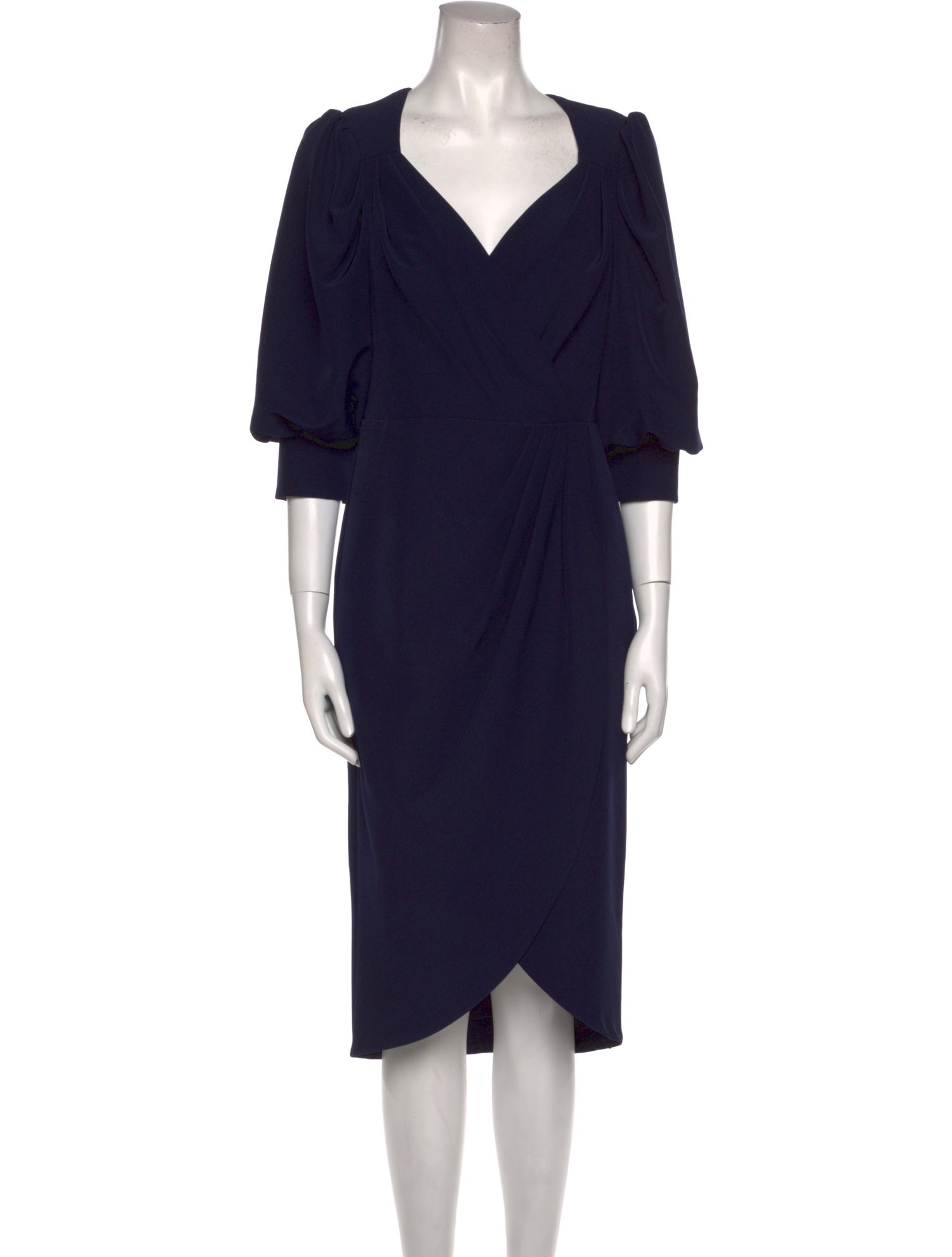 Aidan Mattox V-Neck Midi Length Dress