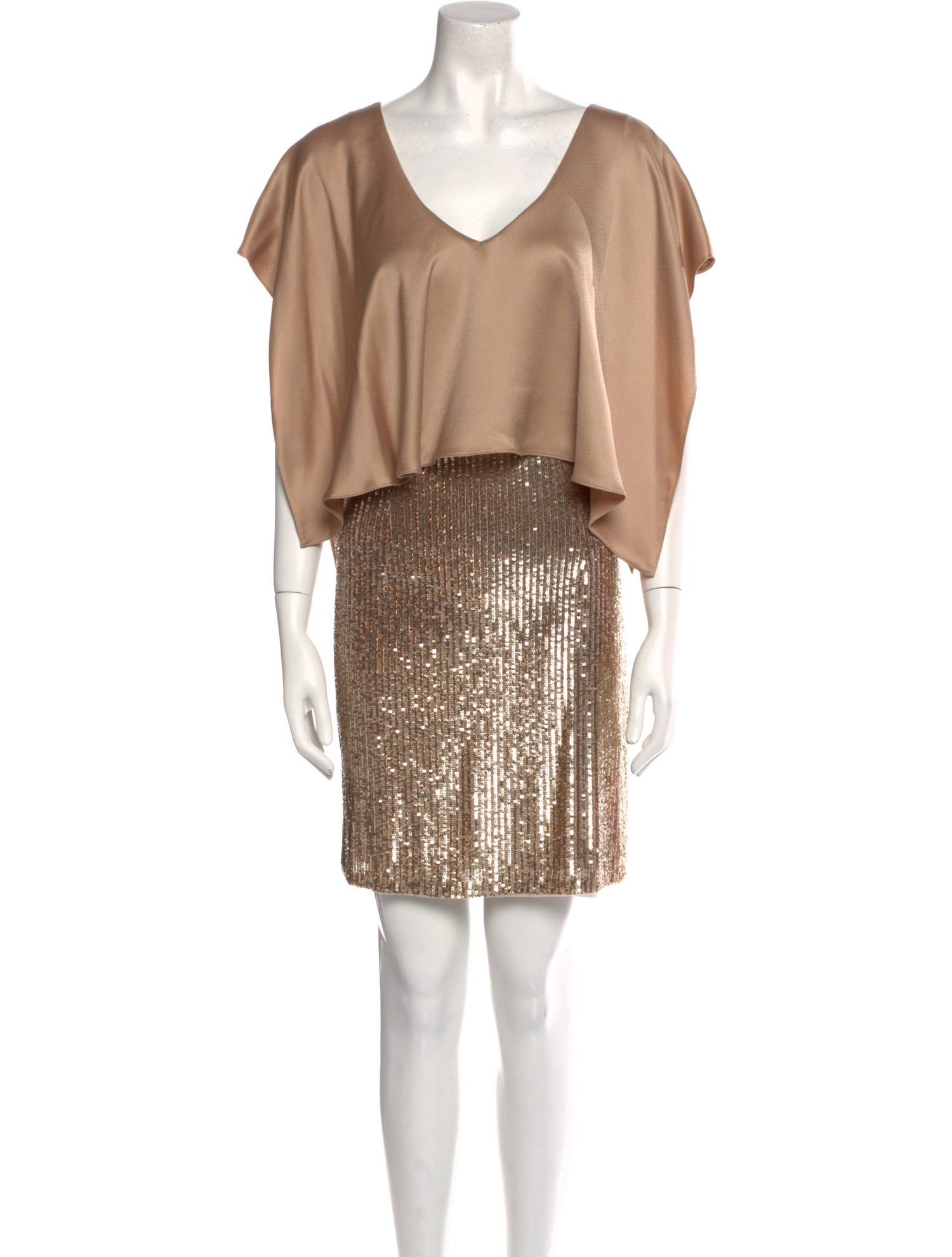 Aidan Mattox V-Neck Mini Dress