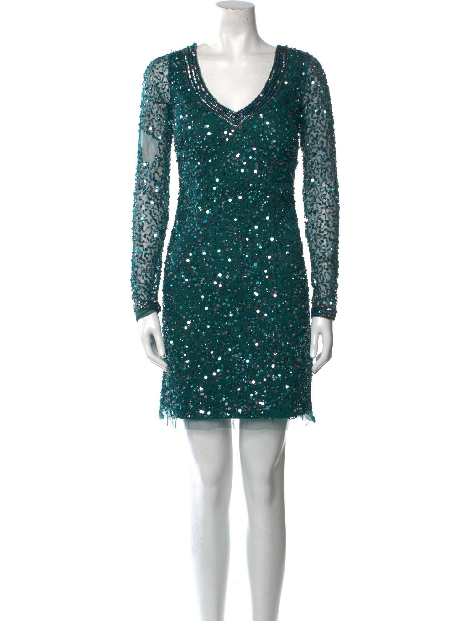 Aidan Mattox V-Neck Mini Dress