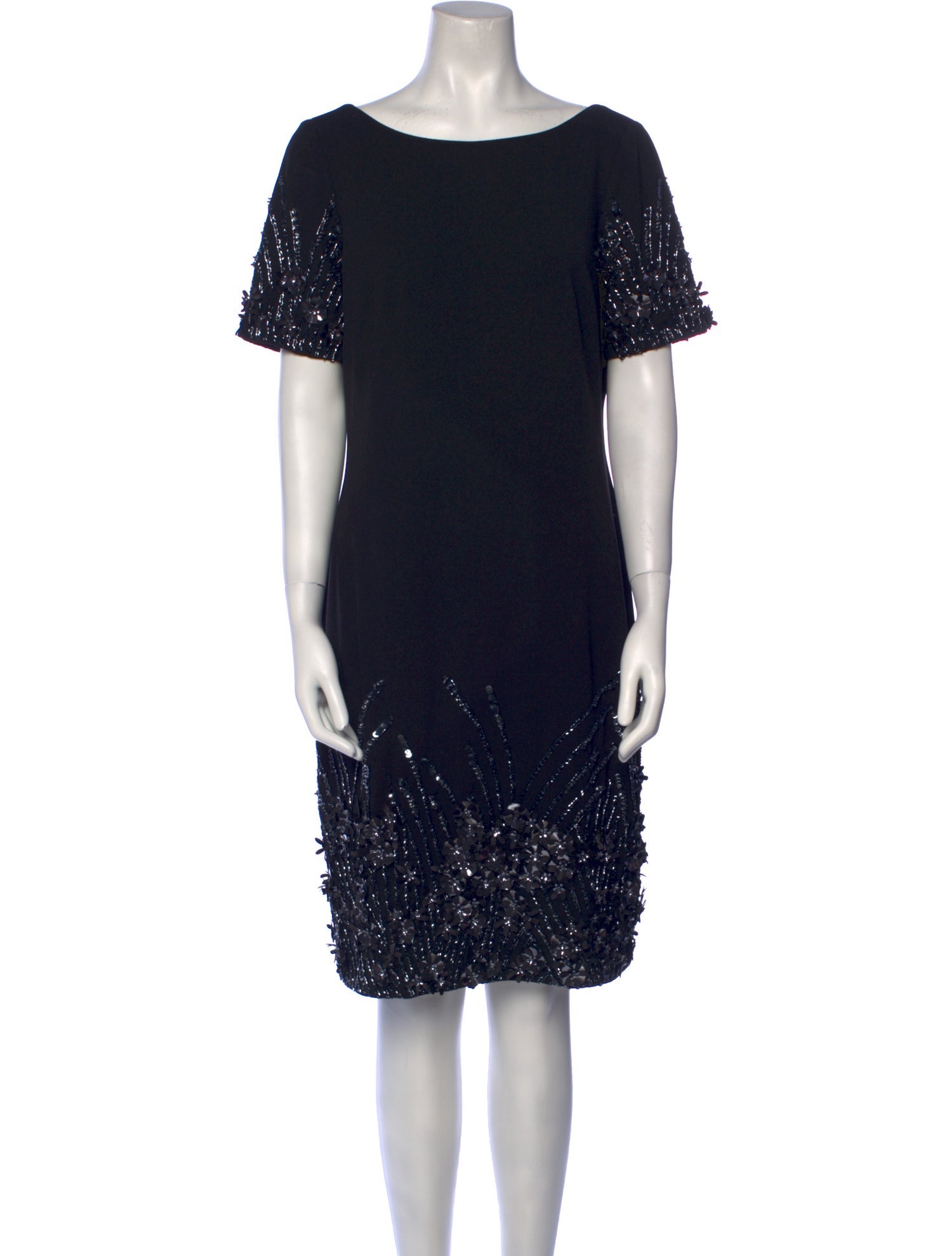 Aidan Mattox Bateau Neckline Knee-Length Dress