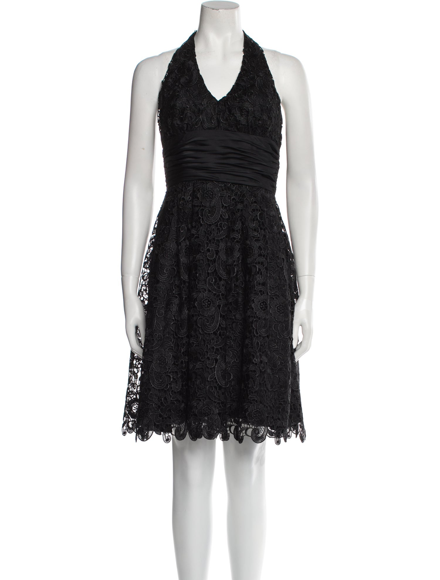 Aidan Mattox Halterneck Knee-Length Dress
