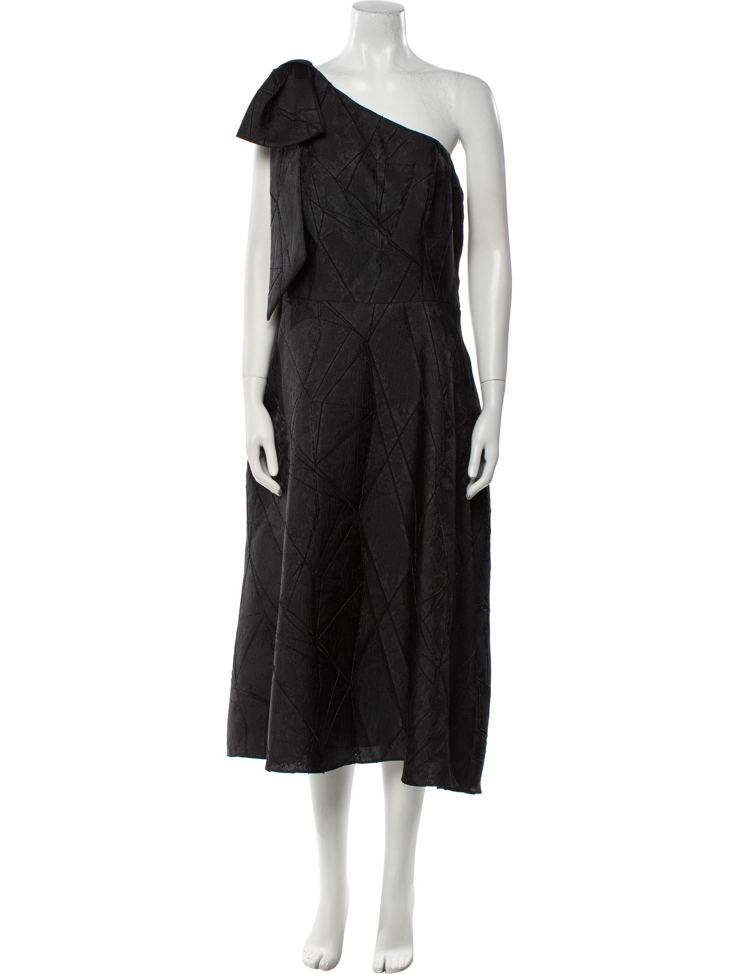 Aidan Mattox One-Shoulder Midi Length Dress