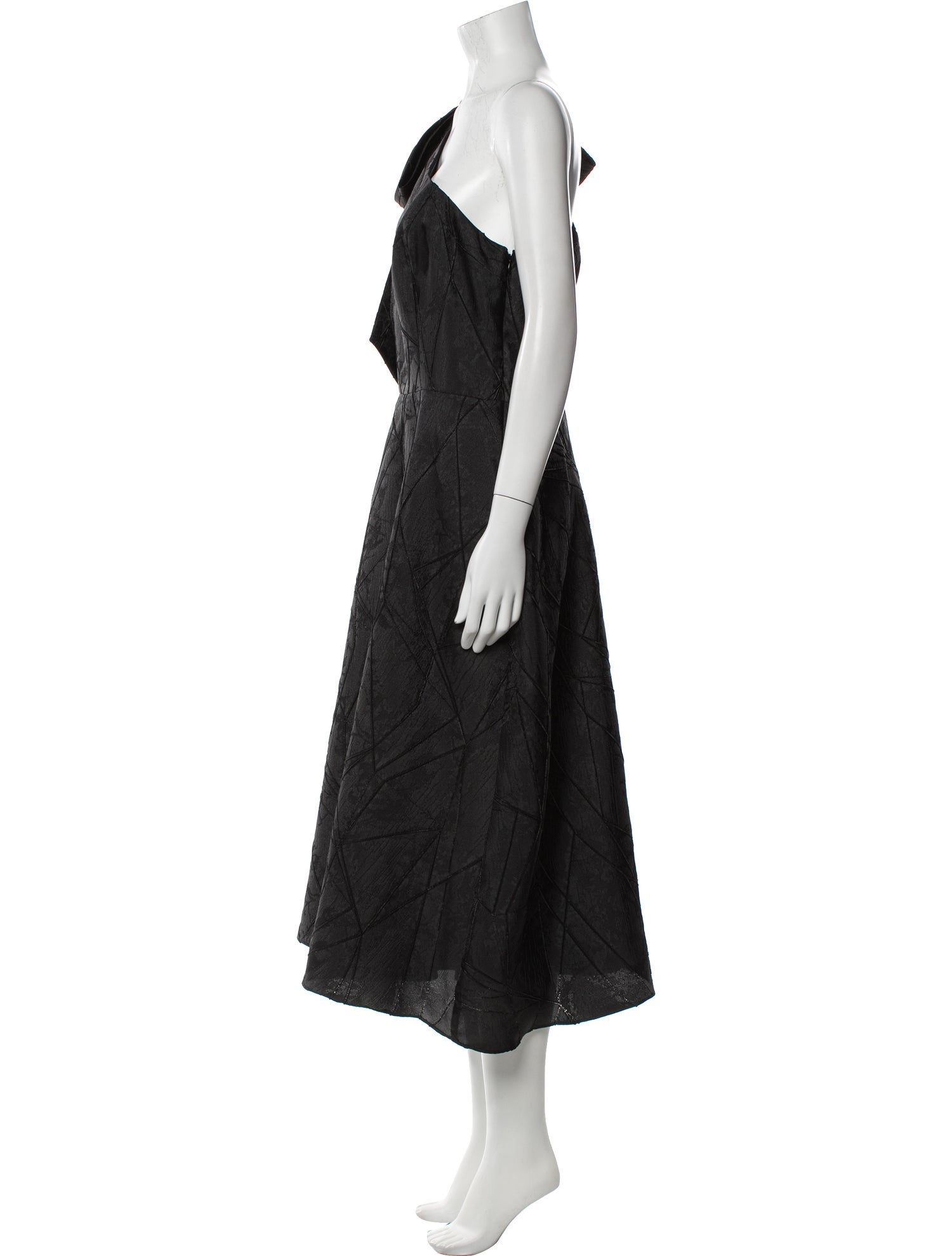 Aidan Mattox One-Shoulder Midi Length Dress