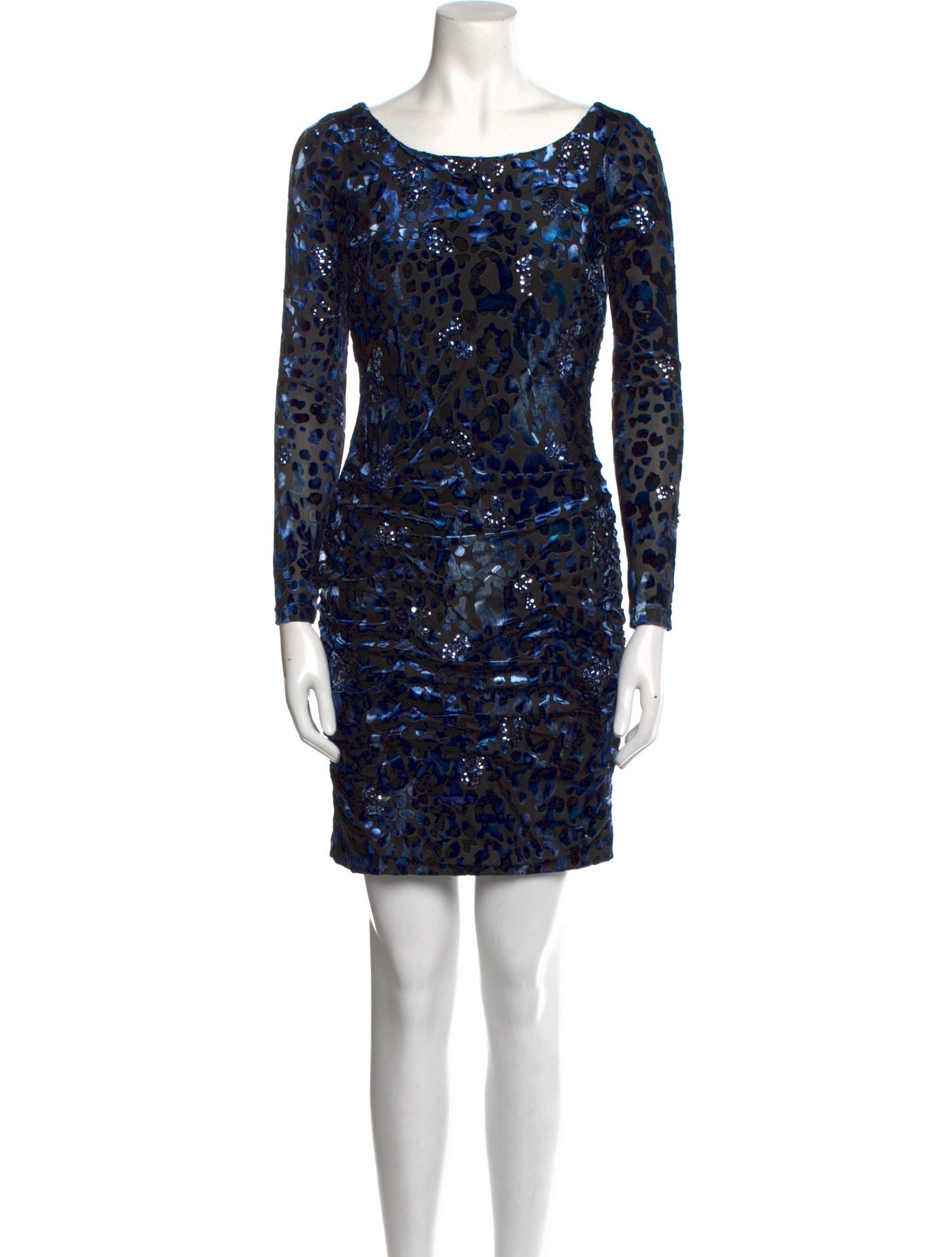 Aidan Mattox Bateau Neckline Mini Dress