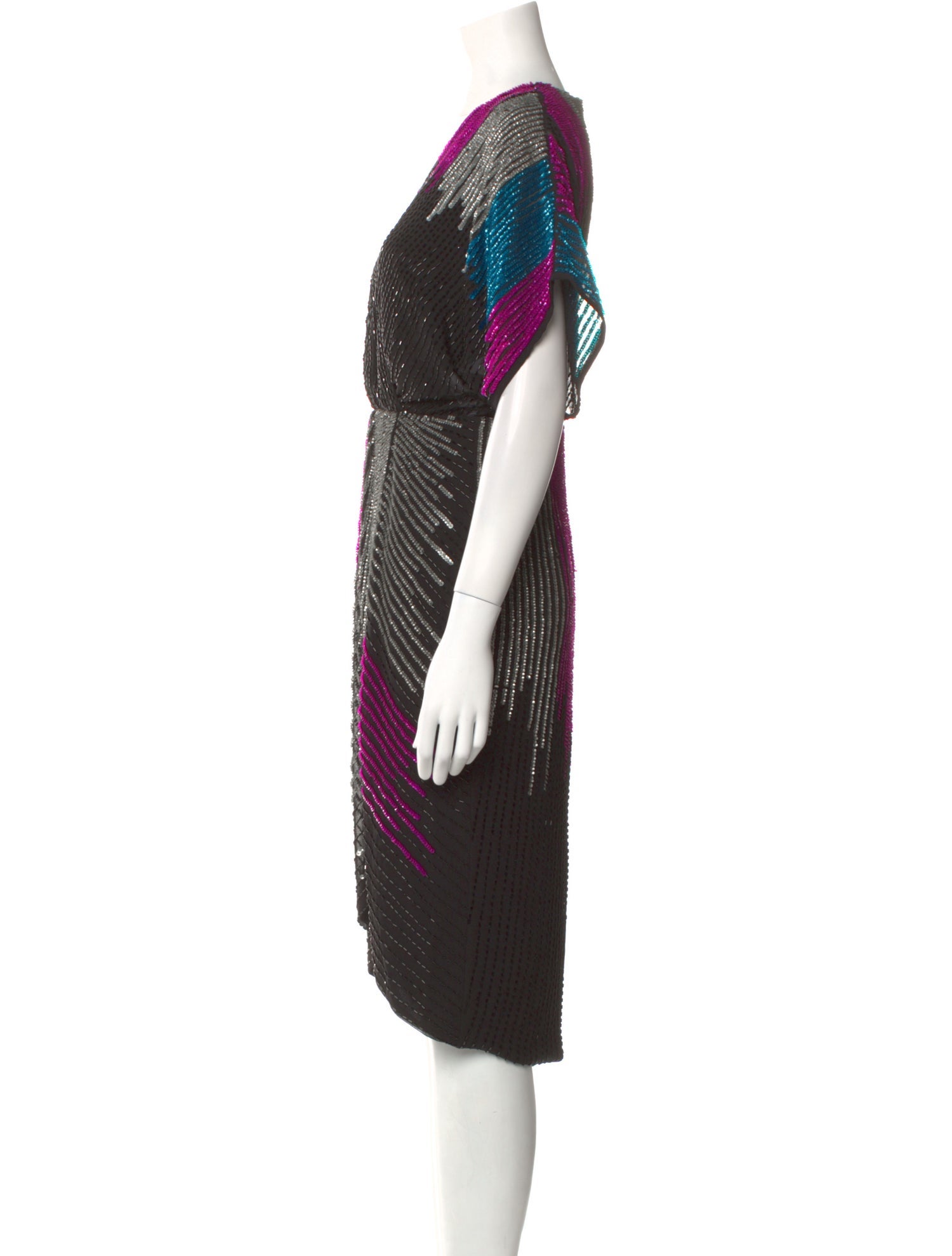 Aidan Mattox V-Neck Knee-Length Dress