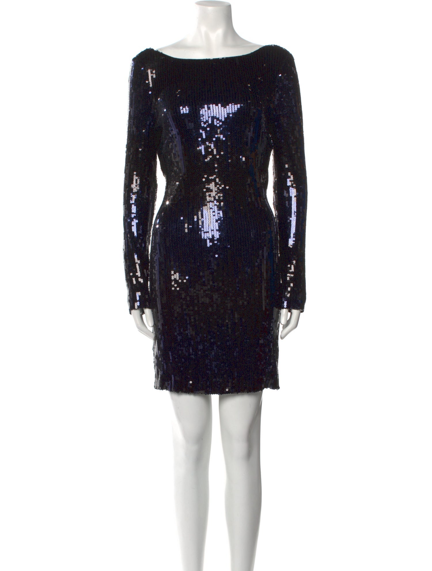 Aidan Mattox Bateau Neckline Mini Dress