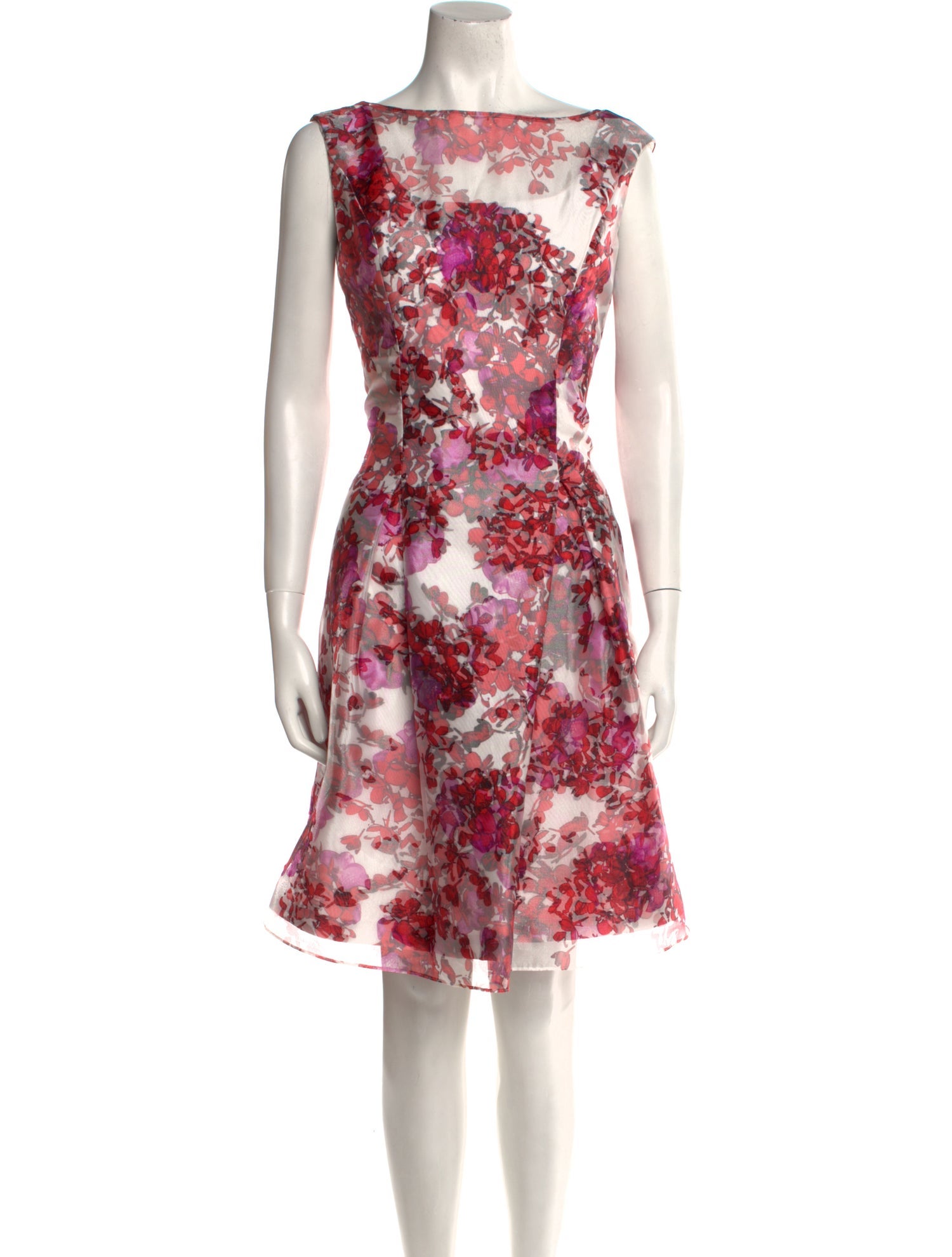 Aidan Mattox Floral Print Knee-Length Dress