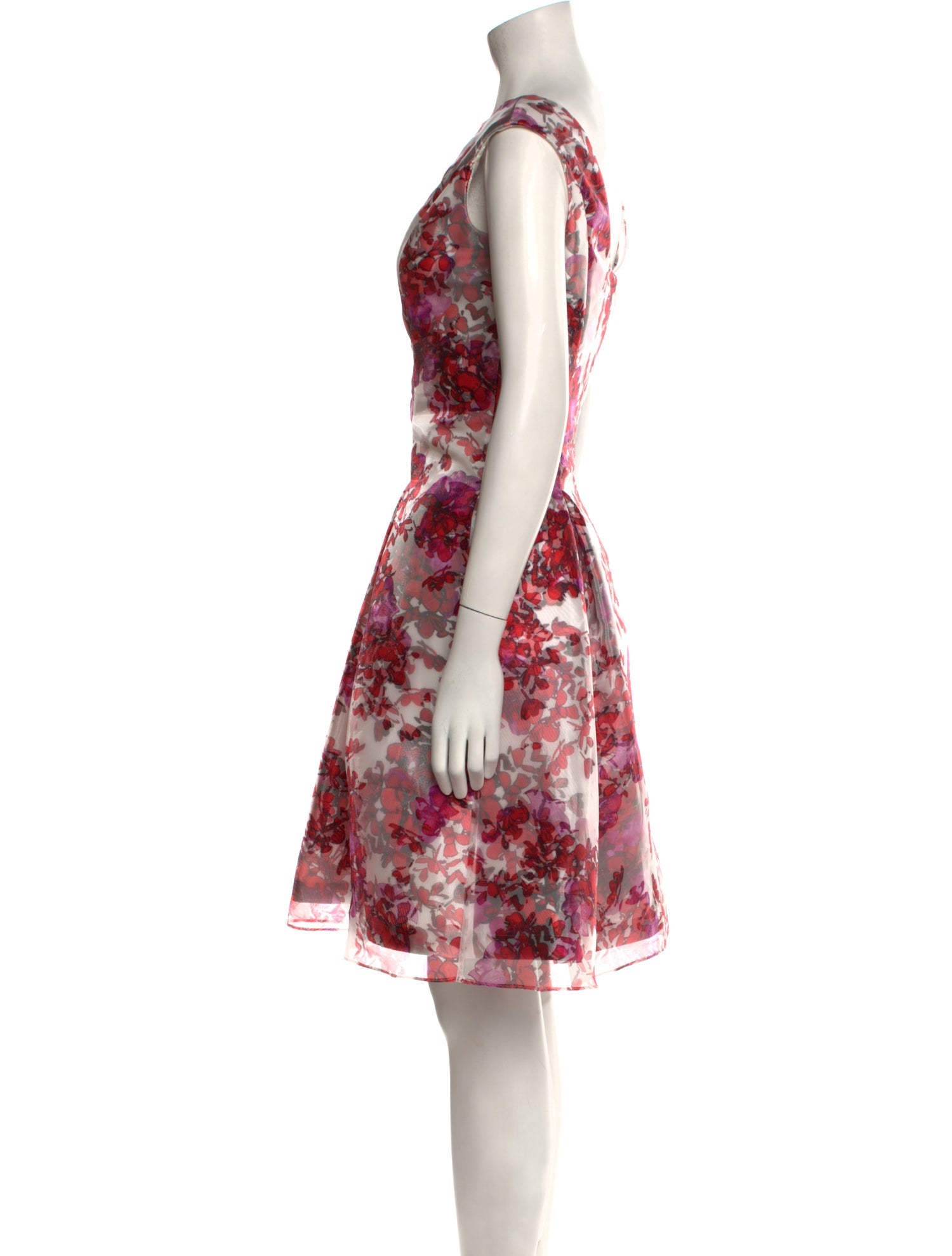 Aidan Mattox Floral Print Knee-Length Dress