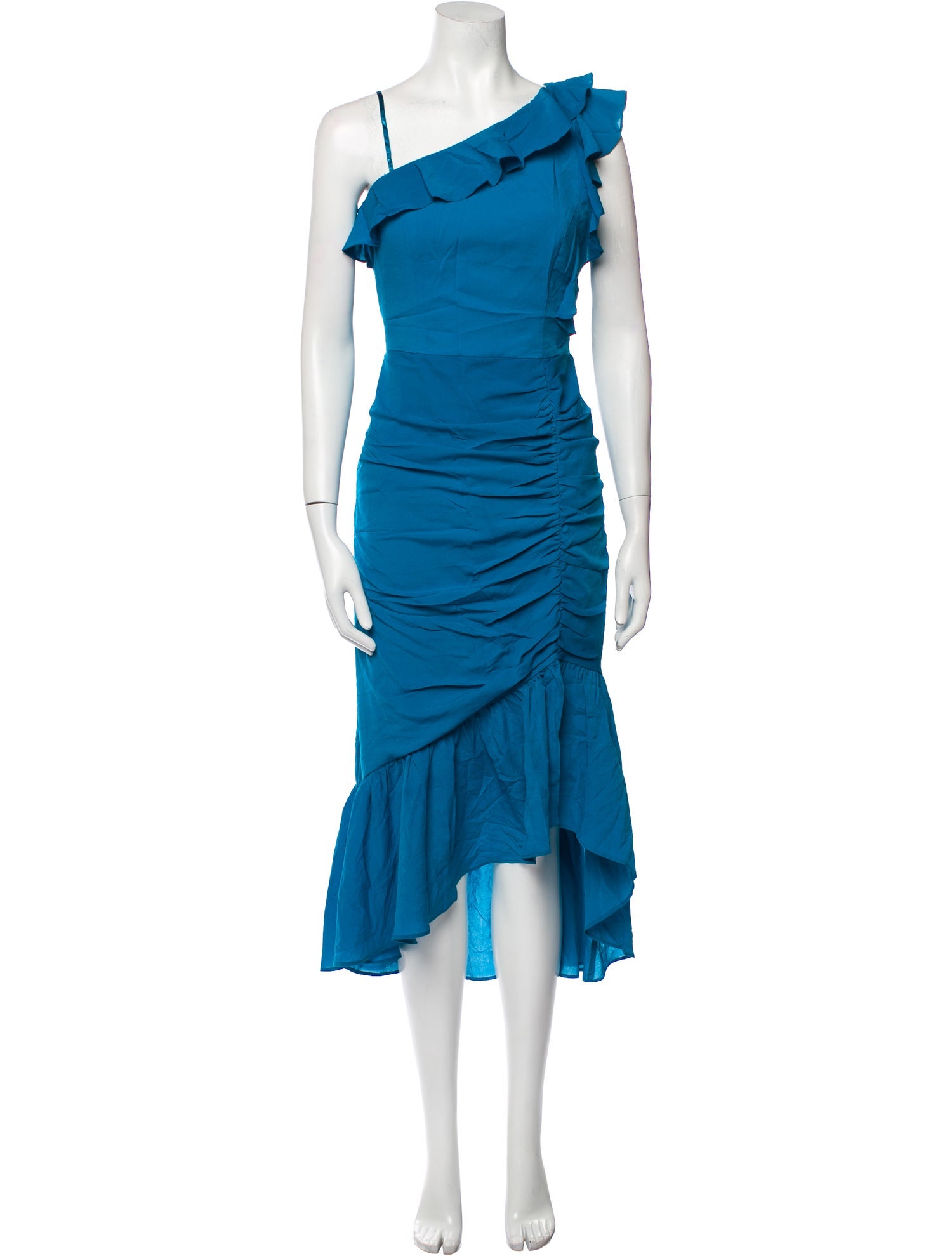 Aidan Mattox One-Shoulder Long Dress