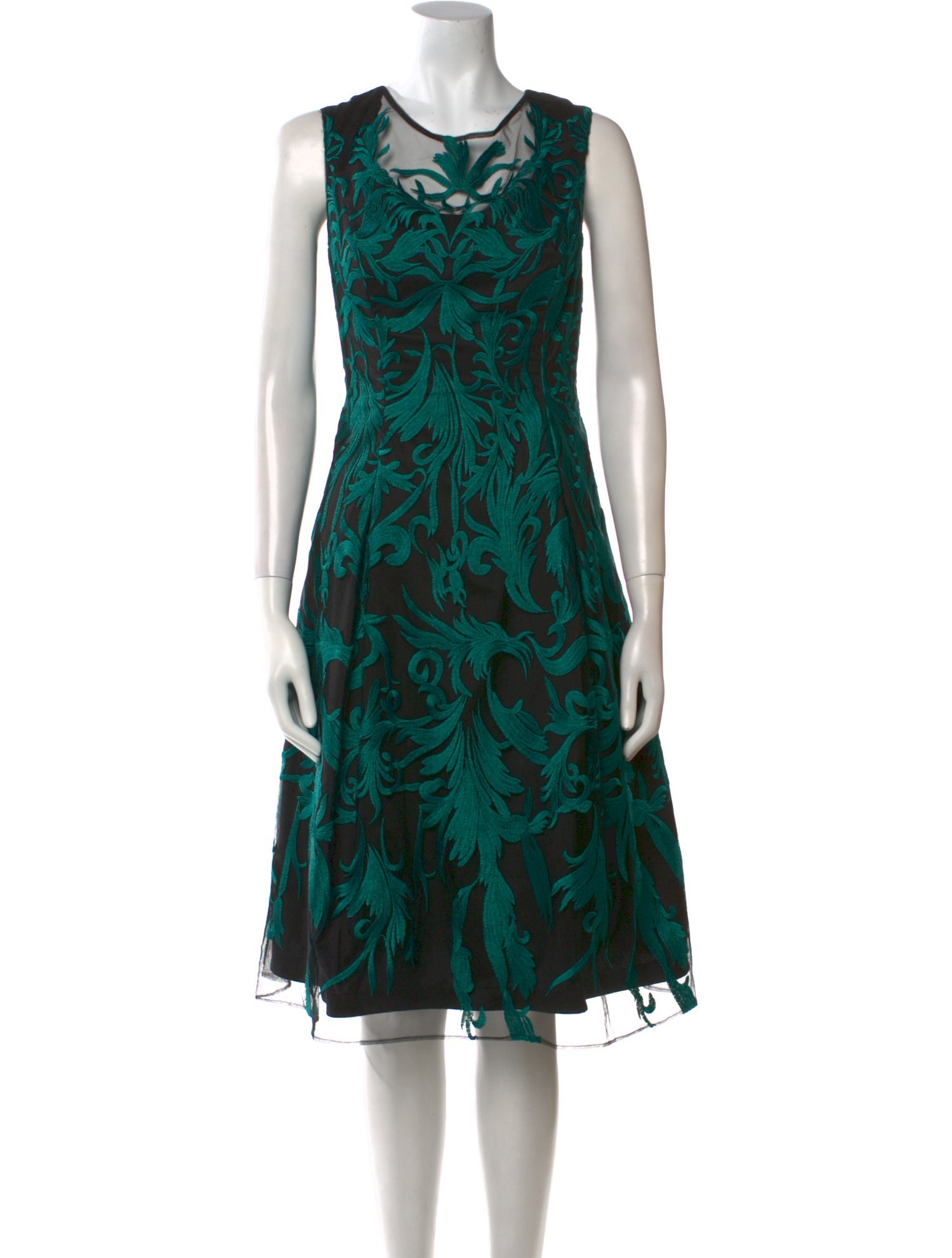 Aidan Mattox Printed Midi Length Dress