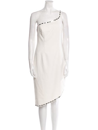 Aidan Mattox One-Shoulder Midi Length Dress