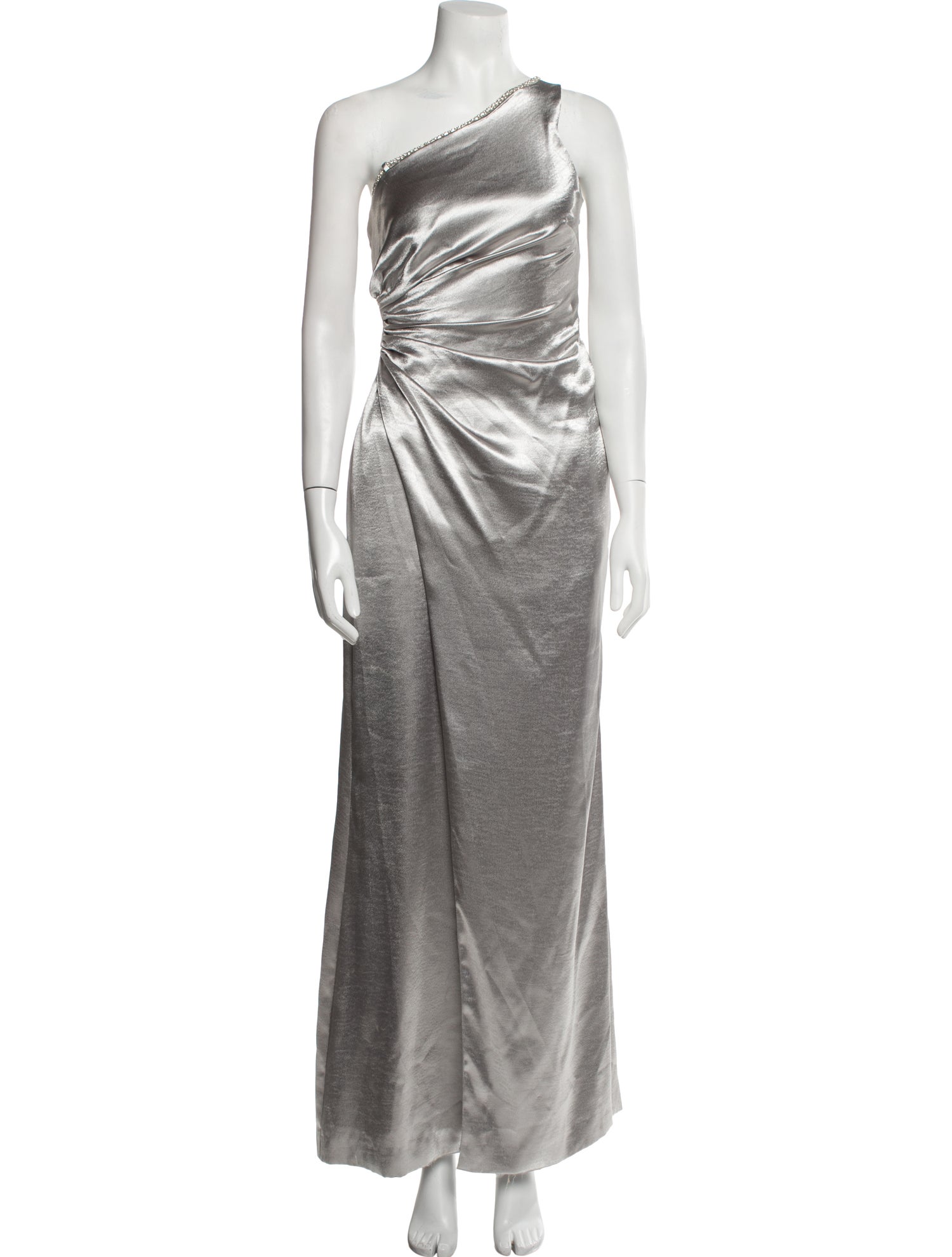 Aidan Mattox One-Shoulder Long Dress
