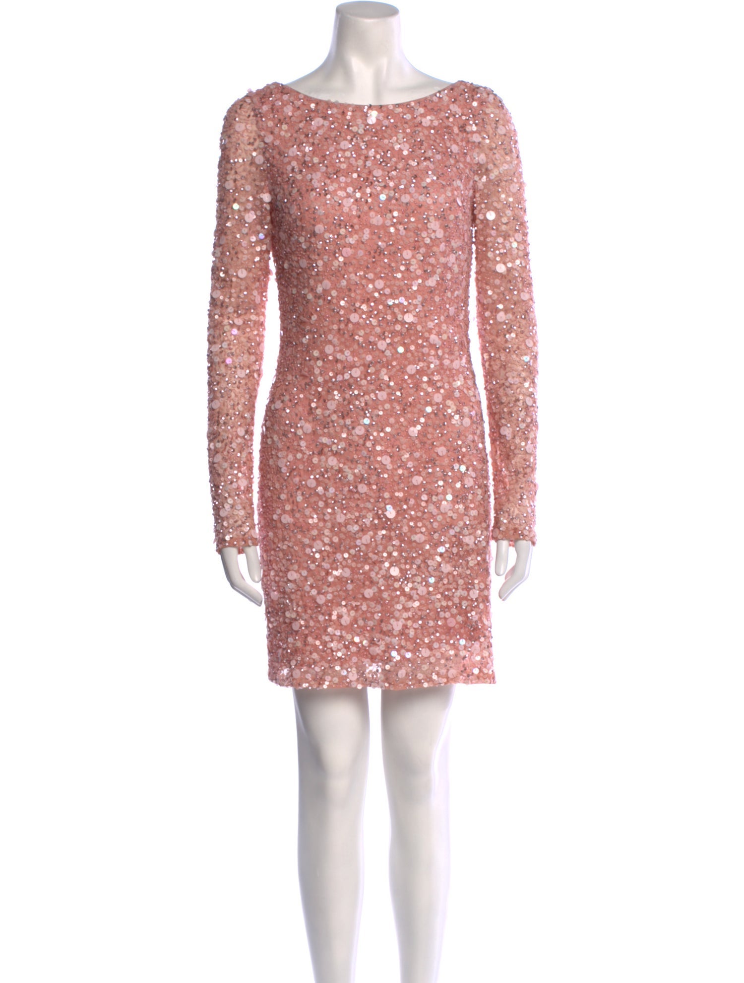 Aidan Mattox Bateau Neckline Mini Dress