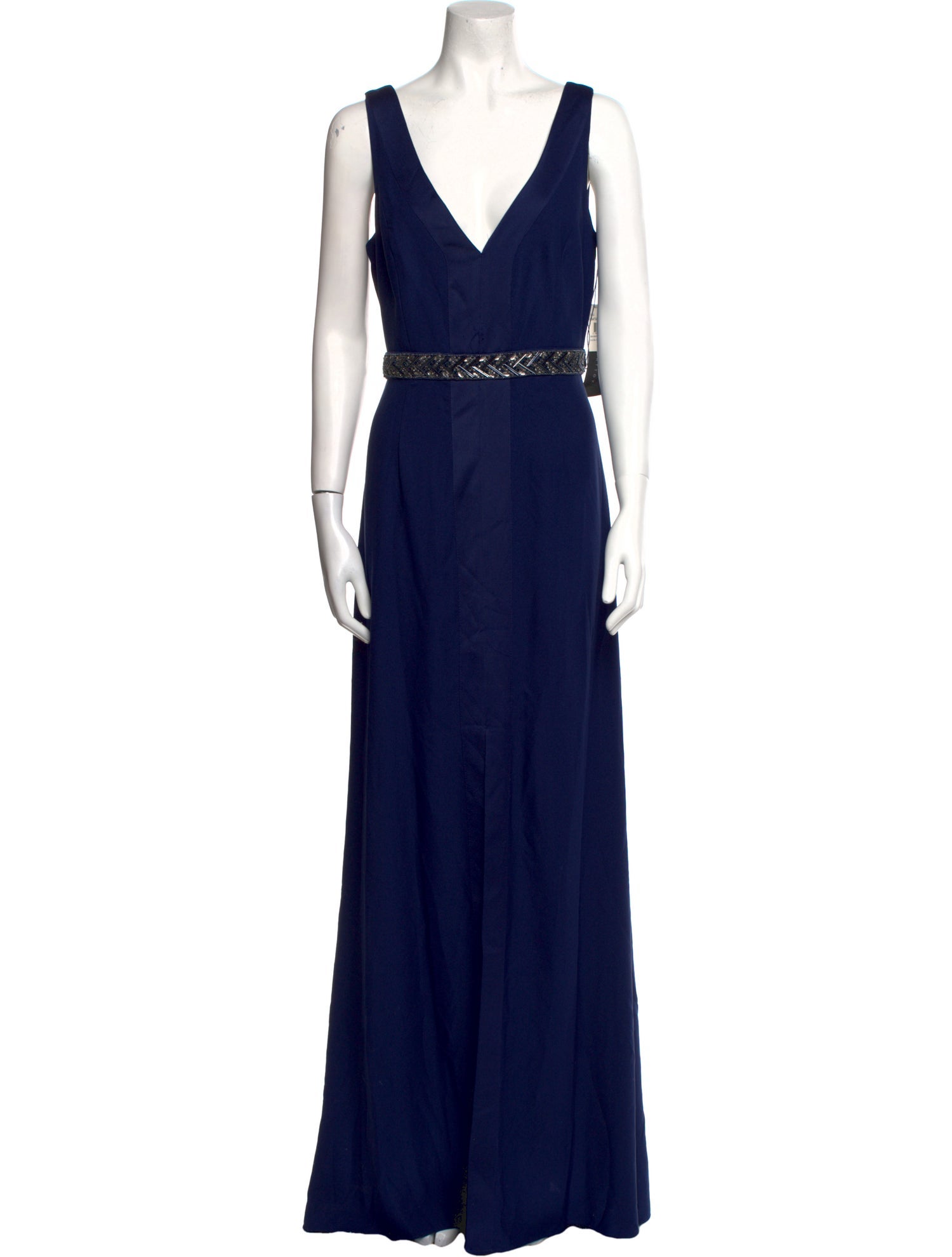 Aidan Mattox Plunge Neckline Long Dress