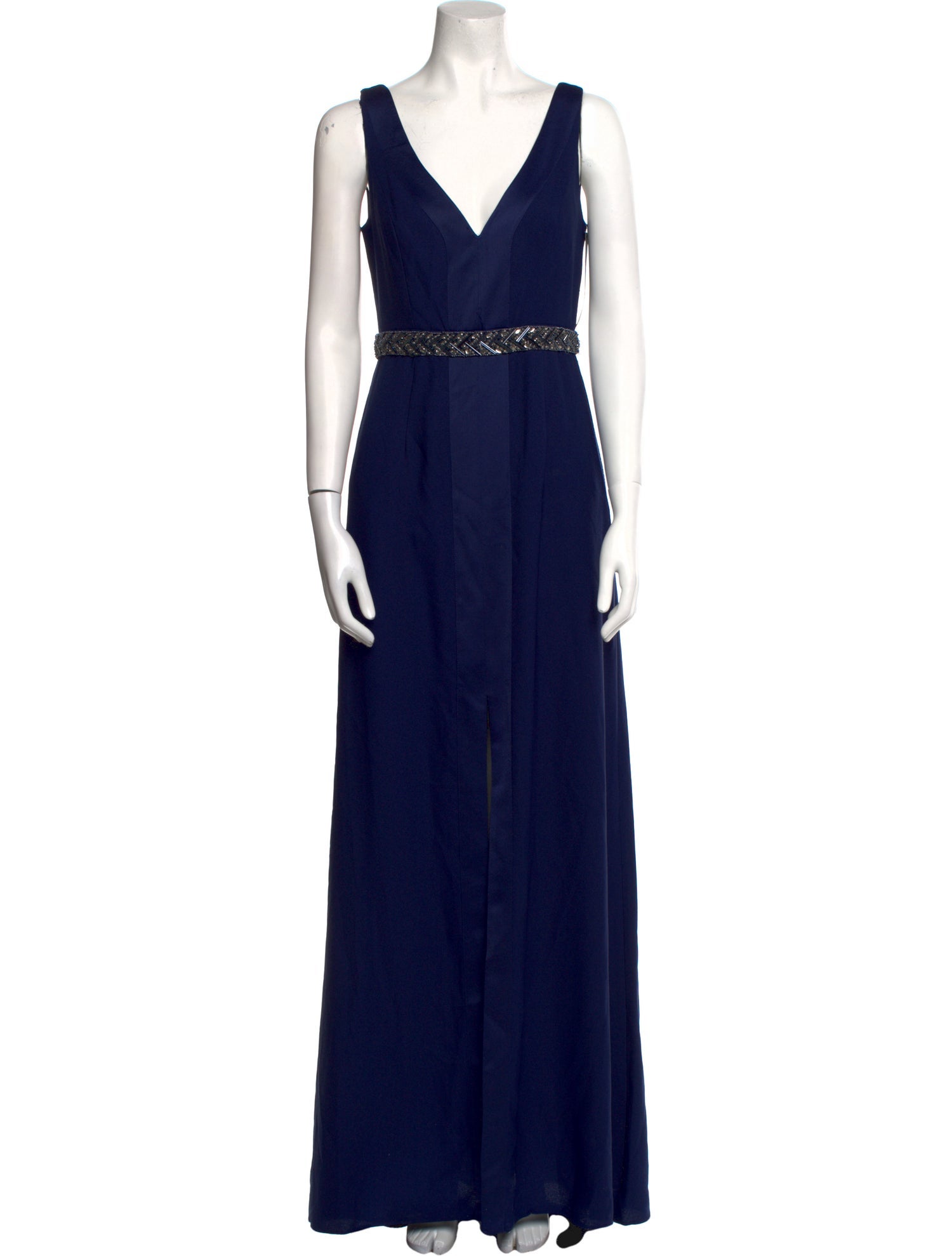 Aidan Mattox Plunge Neckline Long Dress