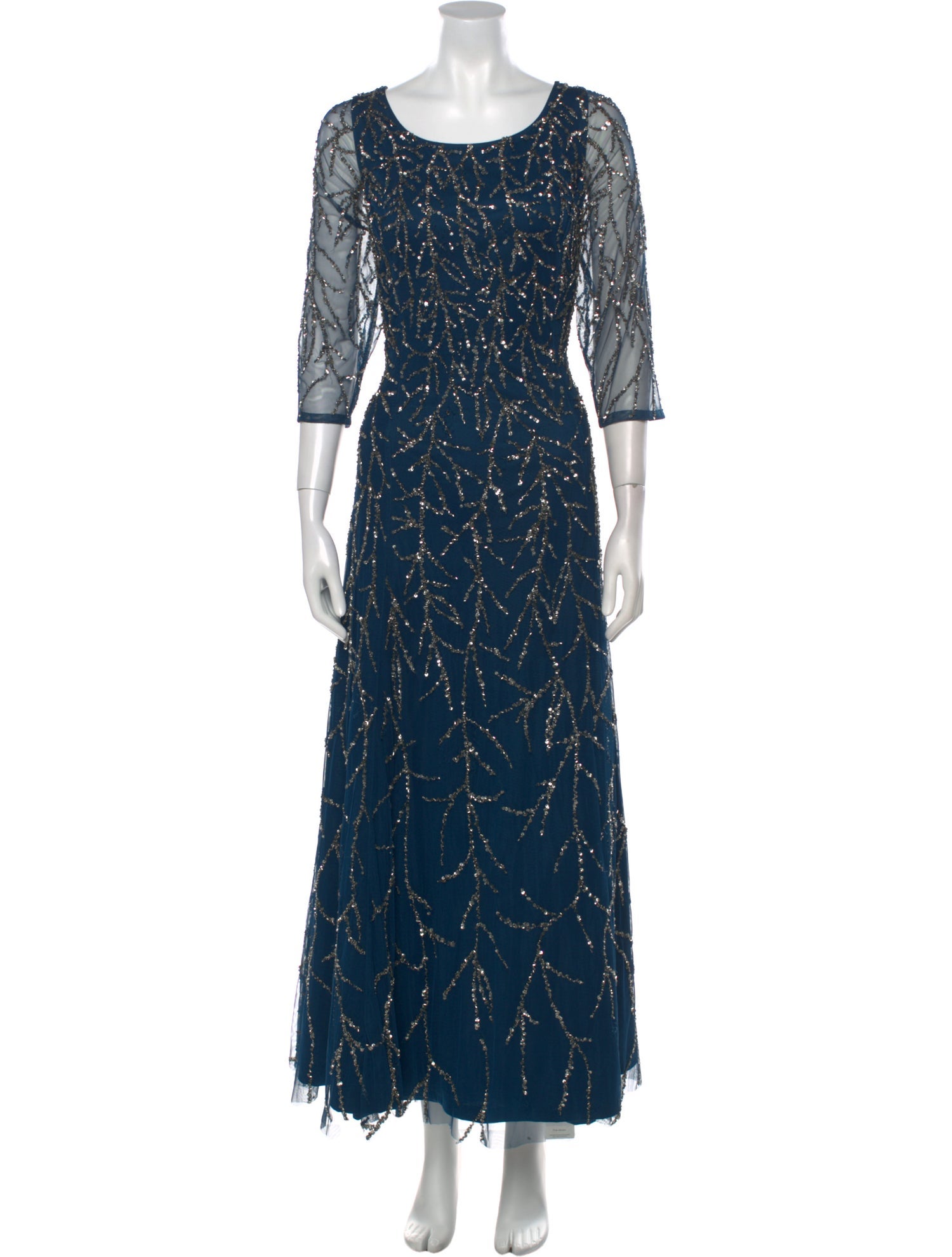 Aidan Mattox Scoop Neck Long Dress